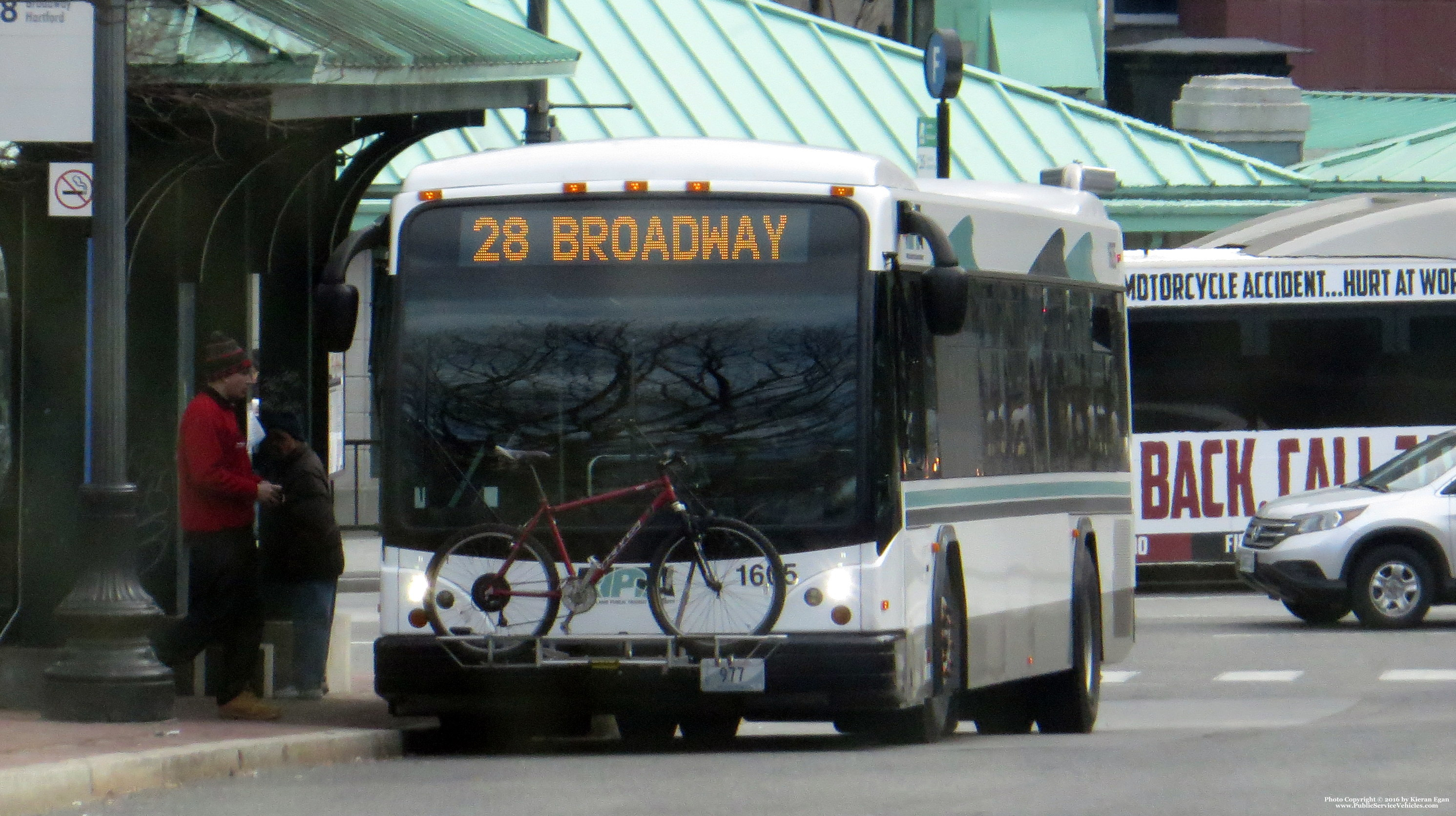 A photo  of Rhode Island Public Transit Authority
            Bus 1605, a 2016 Gillig BRT             taken by Kieran Egan