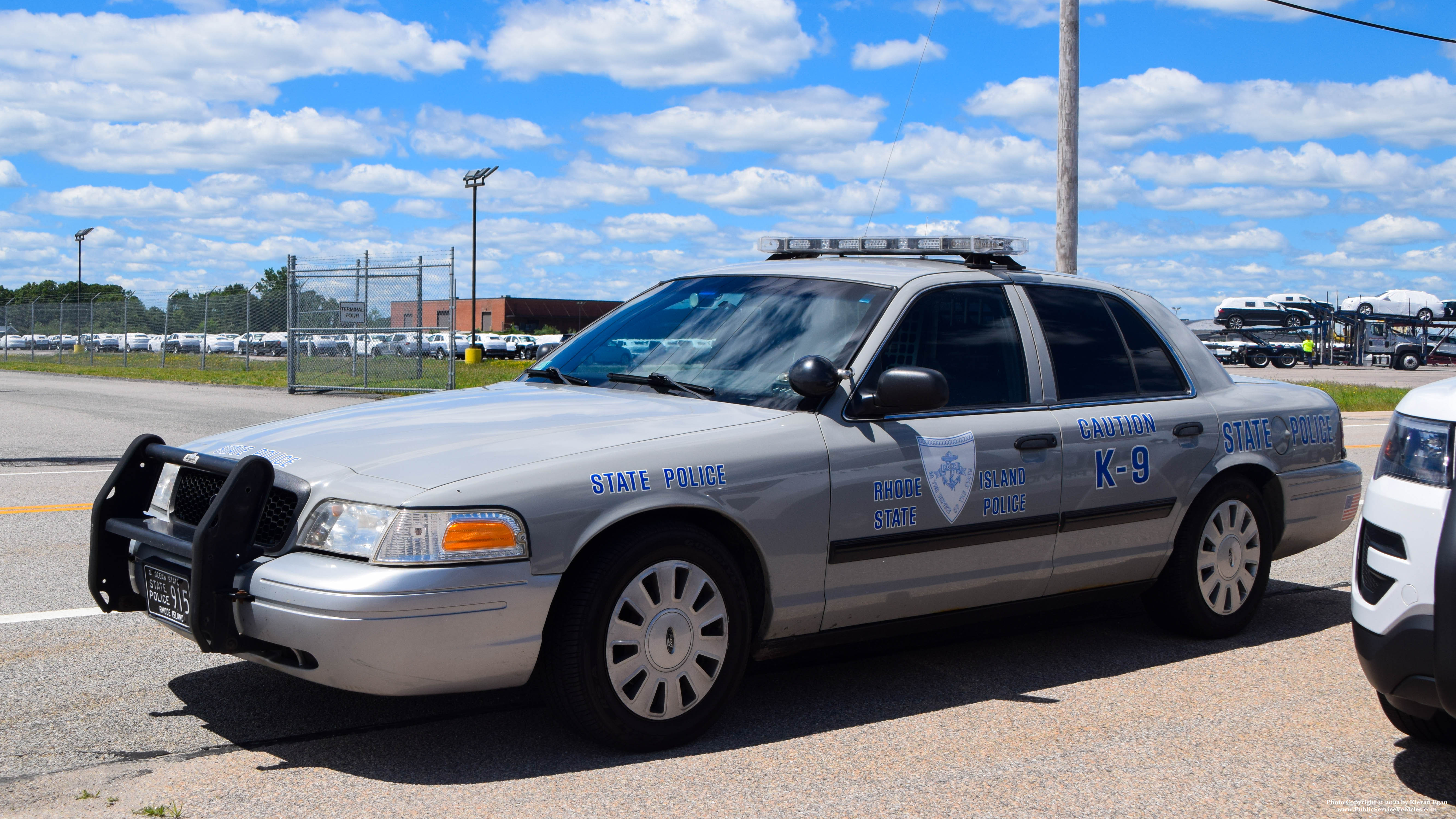 A photo  of Rhode Island State Police
            Cruiser 915, a 2006-2008 Ford Crown Victoria Police Interceptor             taken by Kieran Egan