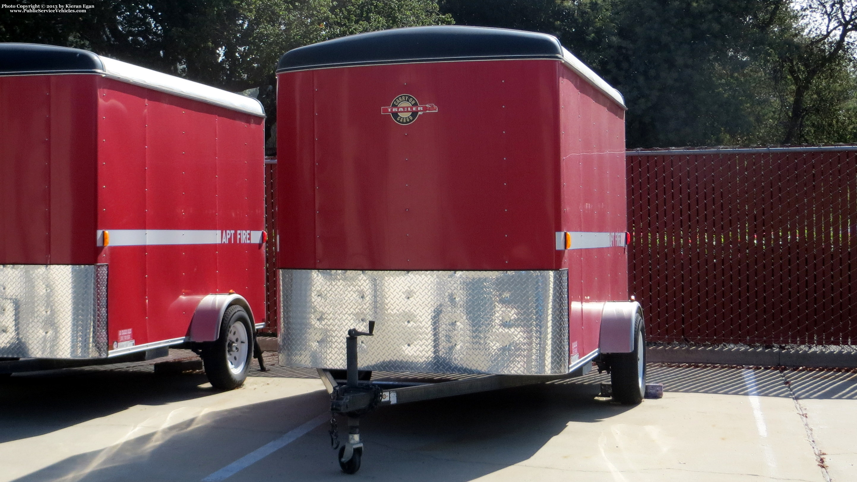 A photo  of Aptos/La Selva Fire
            Trailer, a 1990-2010 Carry-On Cargo Trailer             taken by Kieran Egan