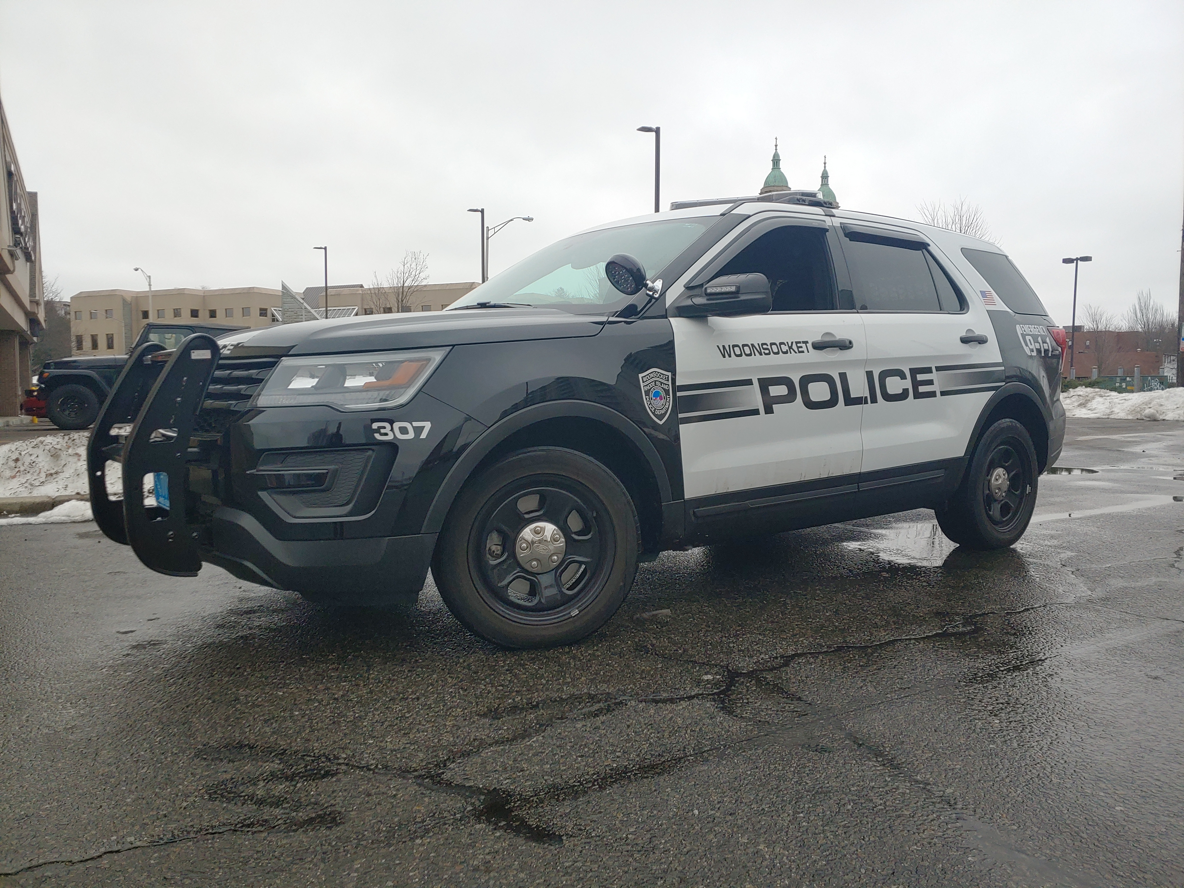 A photo  of Woonsocket Police
            Cruiser 307, a 2016-2019 Ford Police Interceptor Utility             taken by Jamian Malo