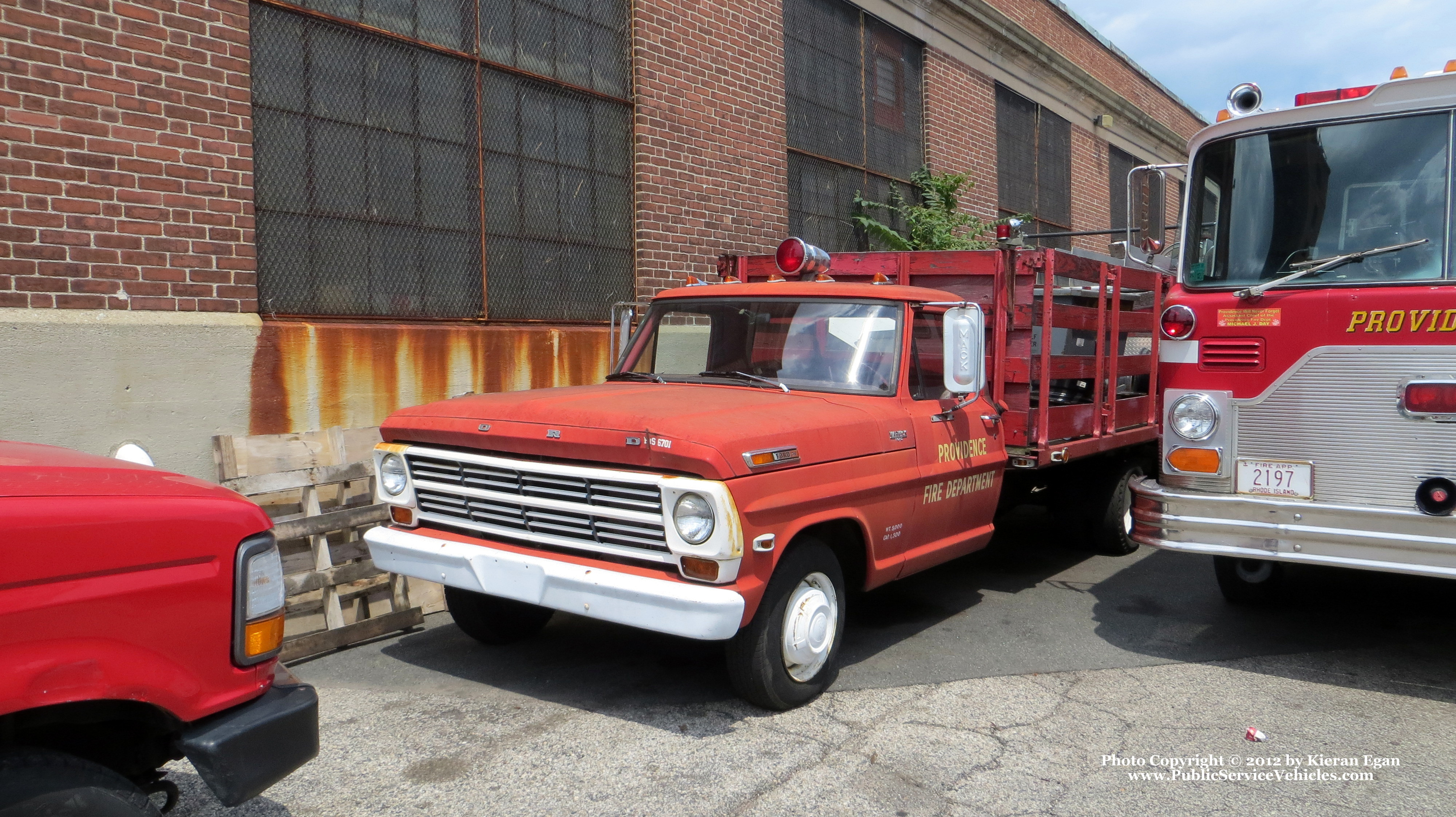 A photo  of Providence Fire
            Stakebed Truck, a 1967 Ford F100             taken by Kieran Egan