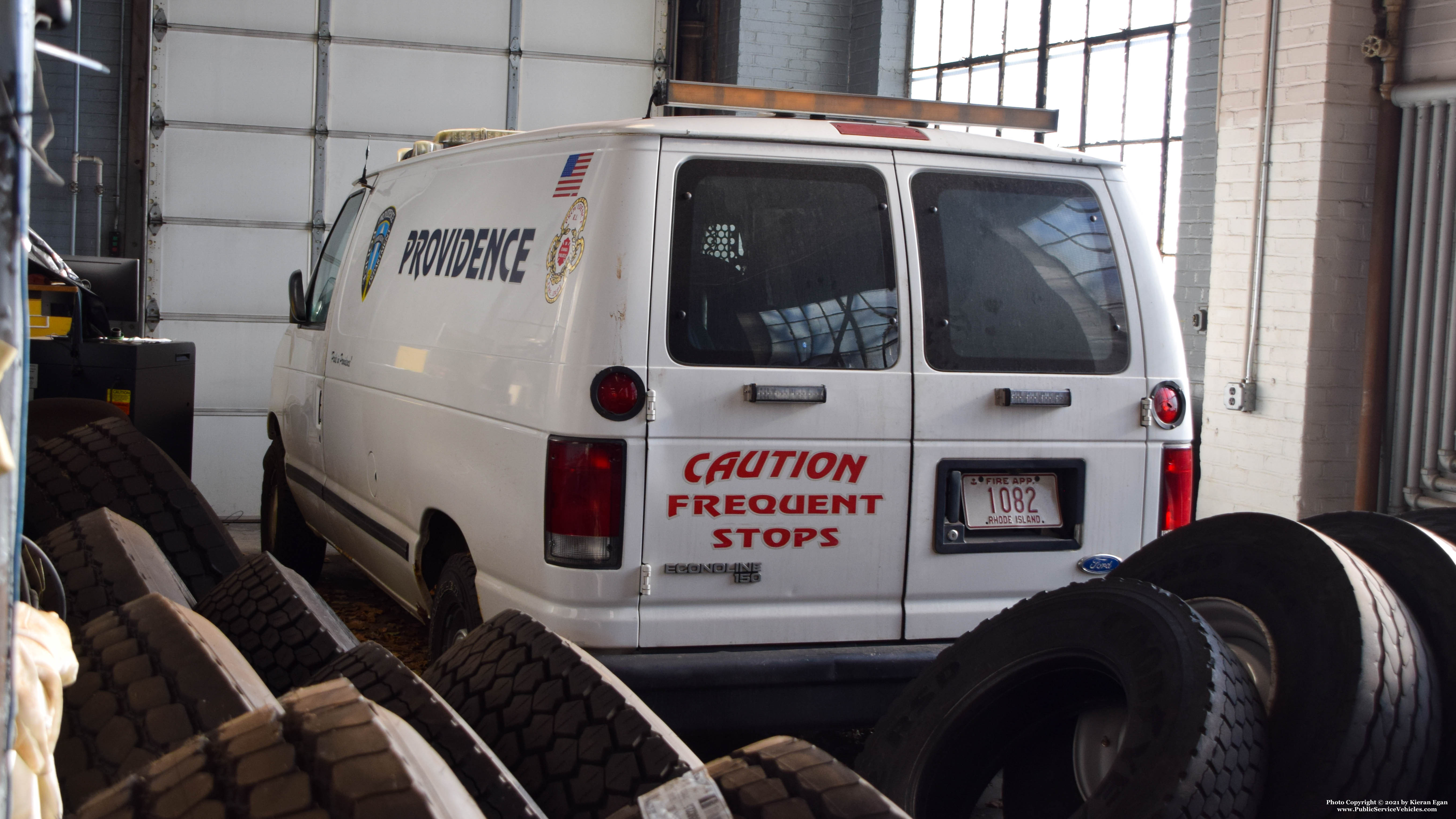 A photo  of Providence Fire
            Car 82, a 1997-2007 Ford Econoline             taken by Kieran Egan
