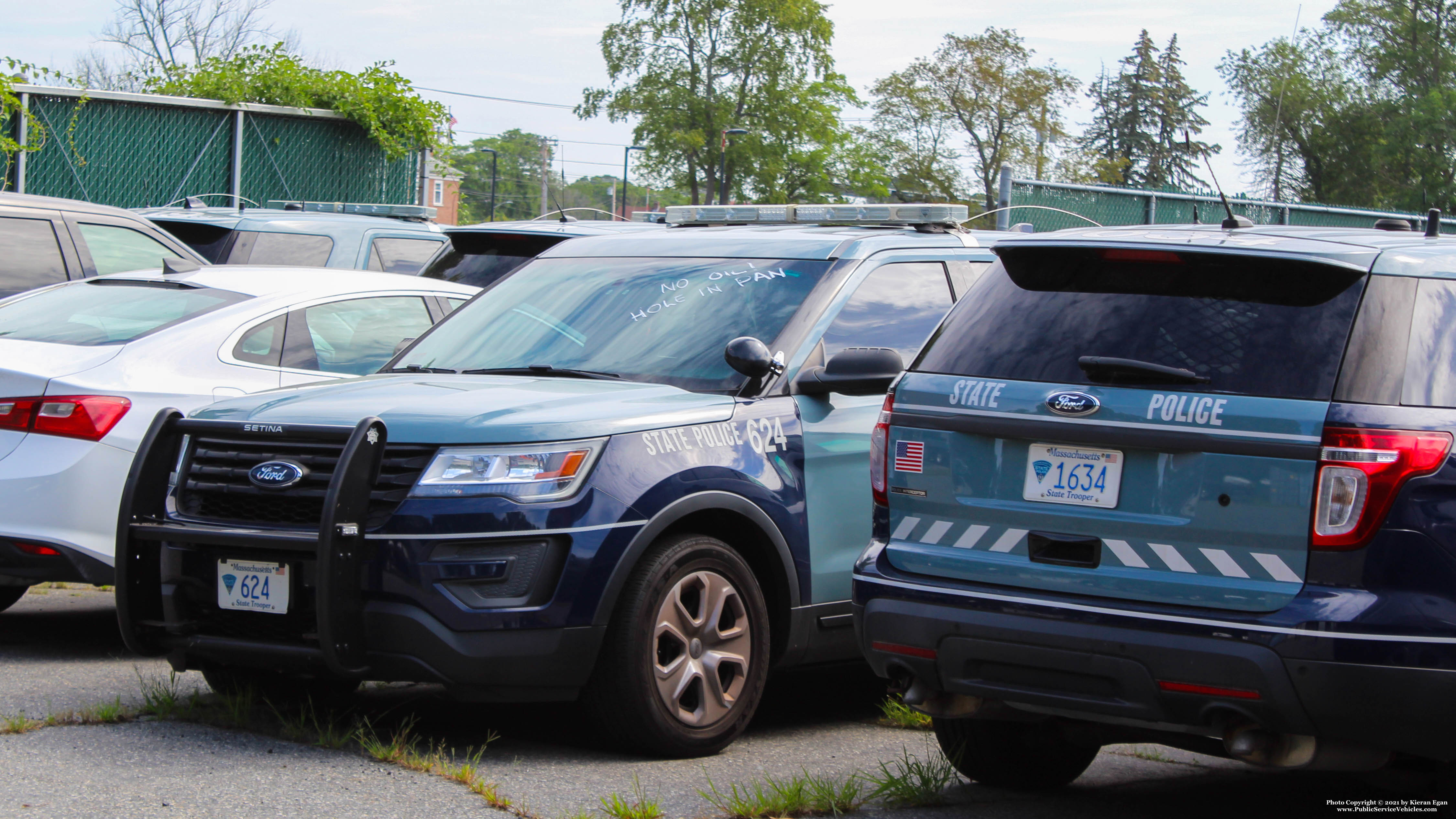 A photo  of Massachusetts State Police
            Cruiser 624, a 2016 Ford Police Interceptor Utility             taken by Kieran Egan