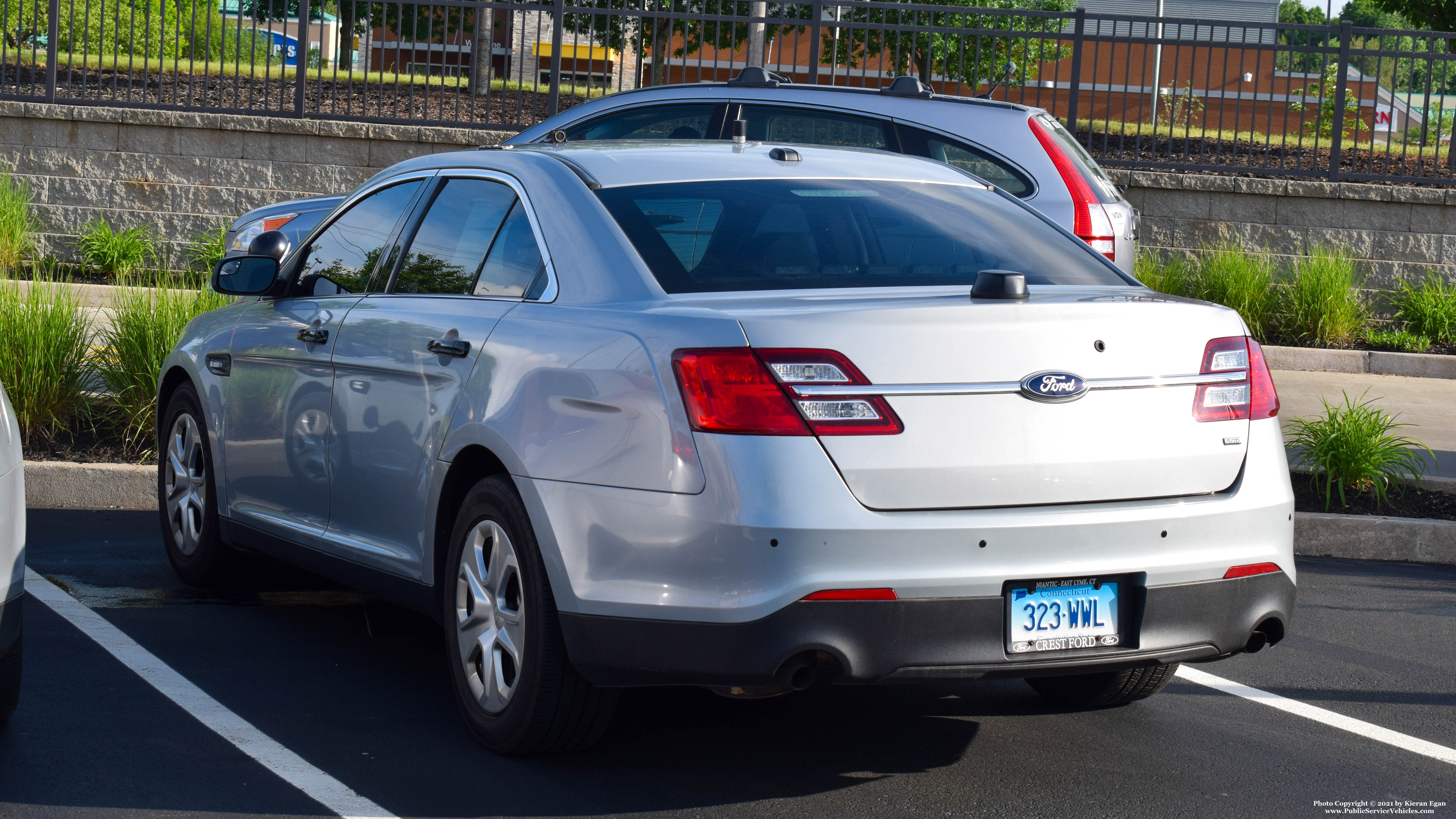 A photo  of Connecticut State Police
            Cruiser 323, a 2013-2018 Ford Police Interceptor Sedan             taken by Kieran Egan