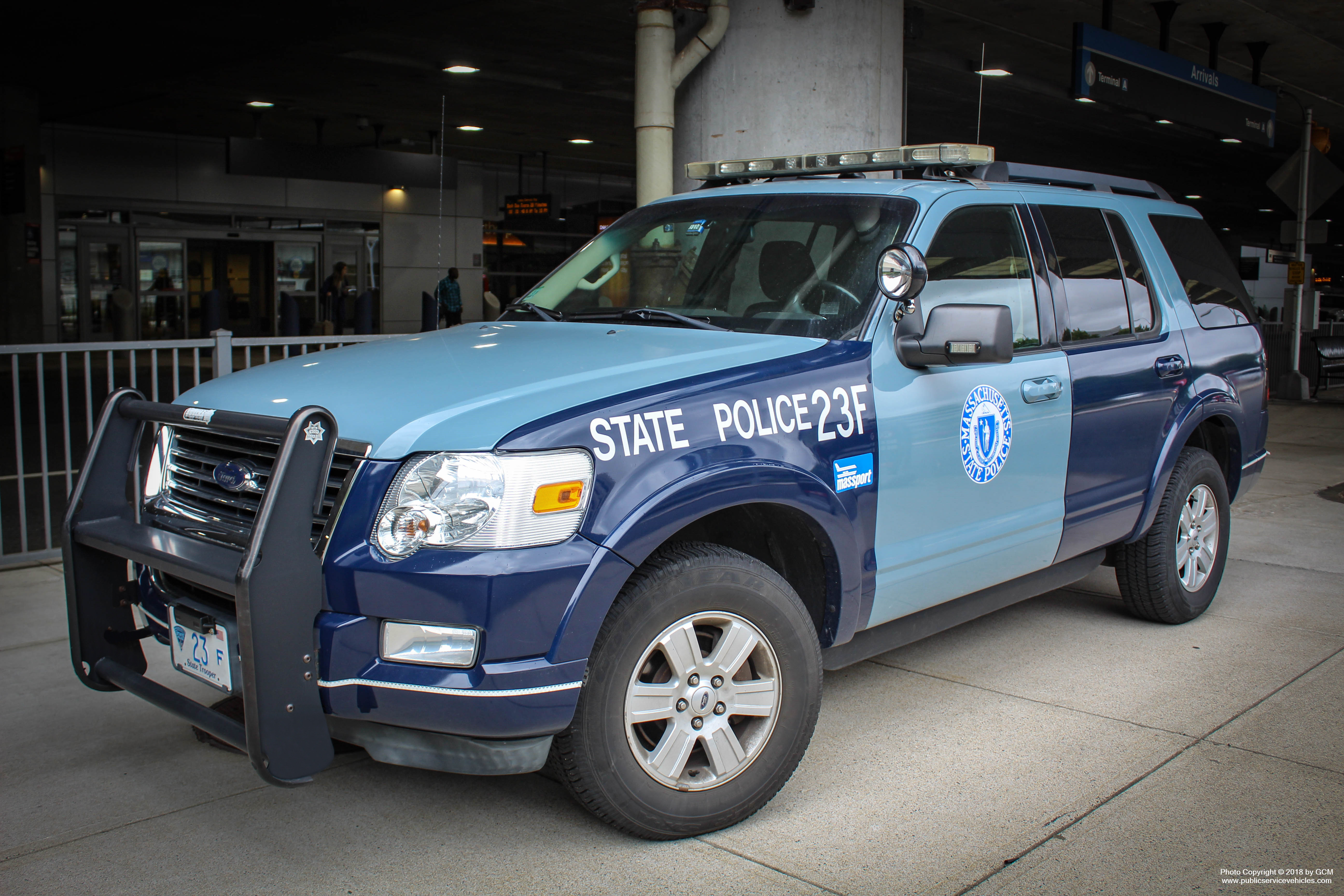A photo of Massachusetts State Police
Cruiser 23F, a 2010 Ford Explorer XLT taken by Corey Gillet
