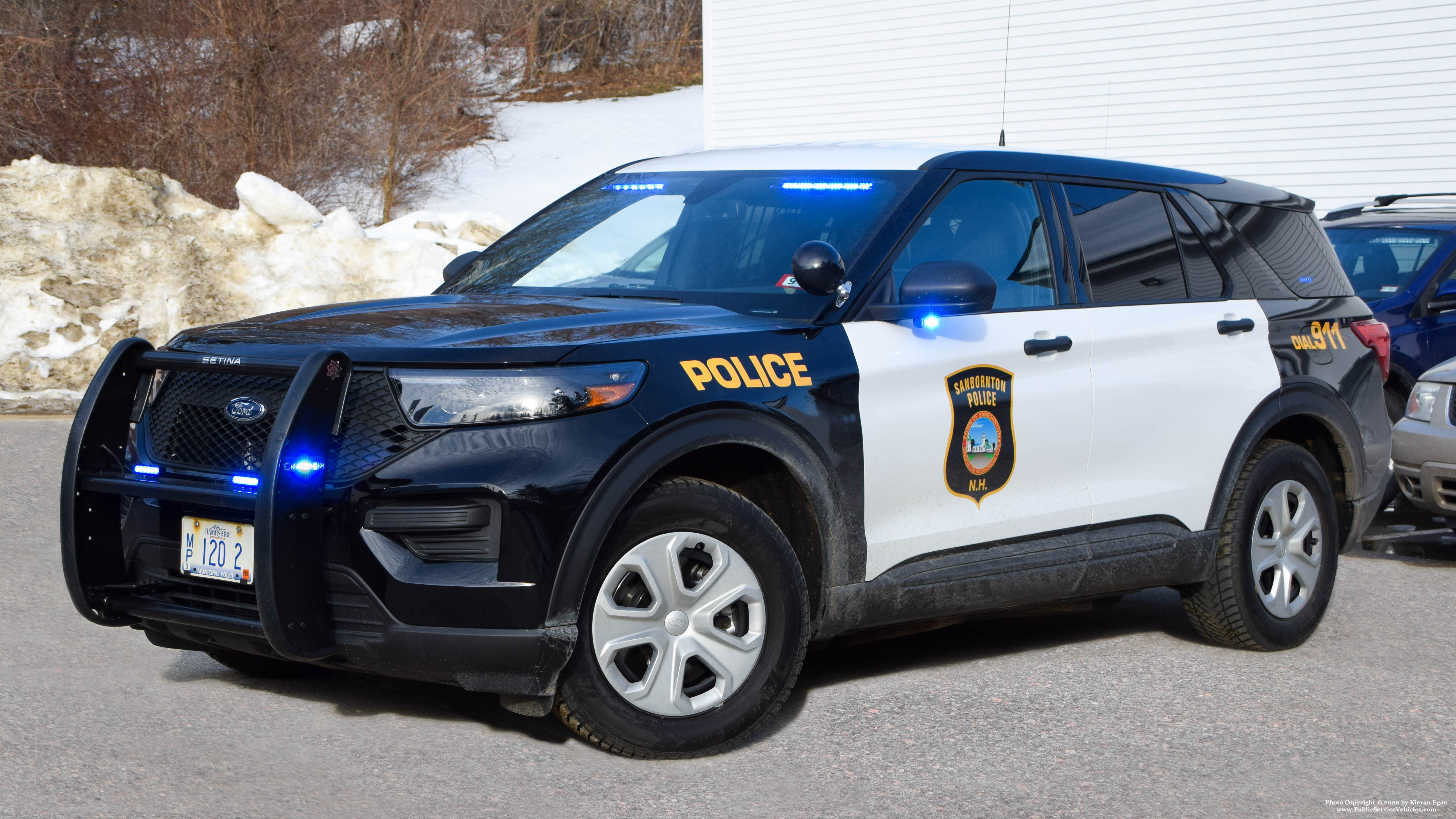 A photo  of Sanbornton Police
            Car 2, a 2020 Ford Police Interceptor Utility Hybrid             taken by Kieran Egan