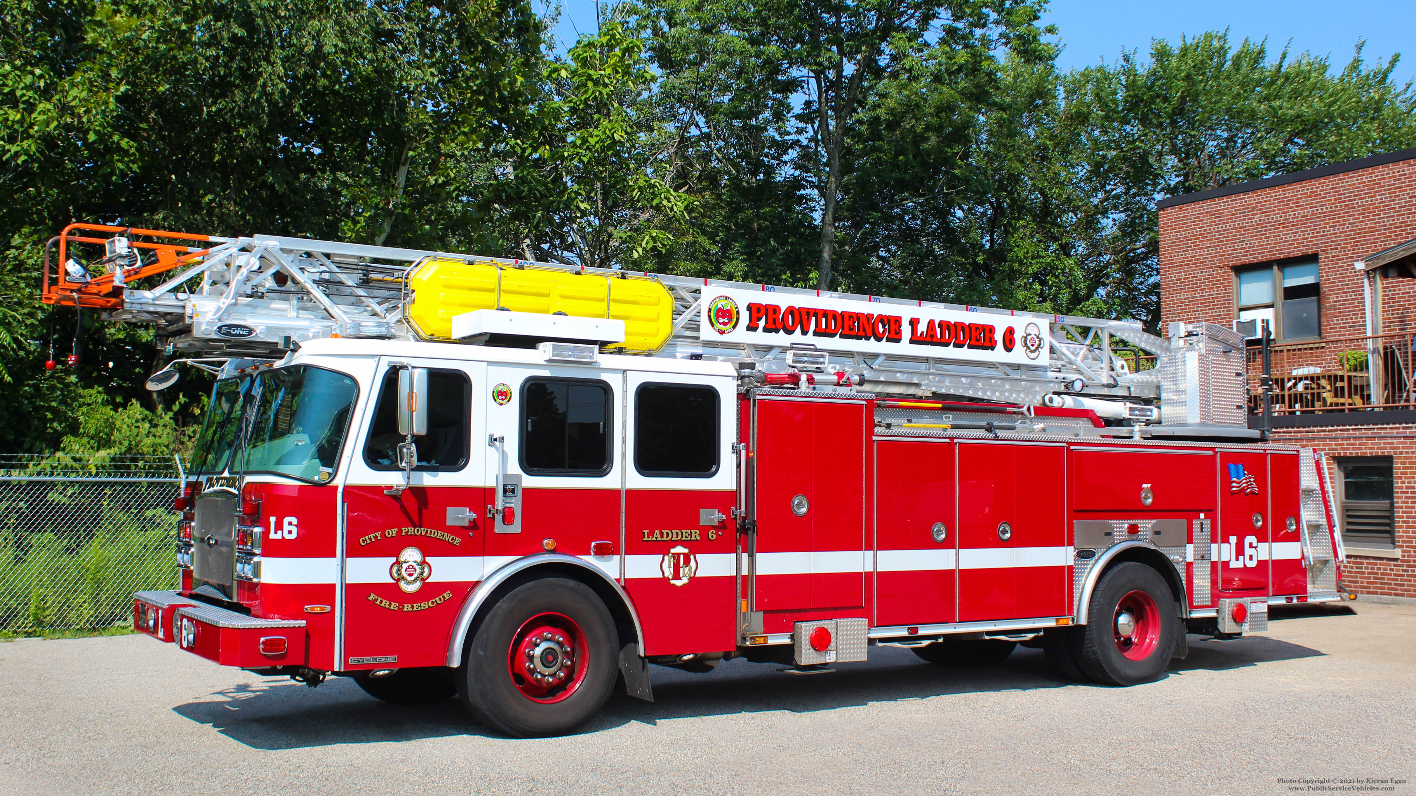 A photo  of Providence Fire
            Ladder 6, a 2019 E-One Cyclone Metro             taken by Kieran Egan