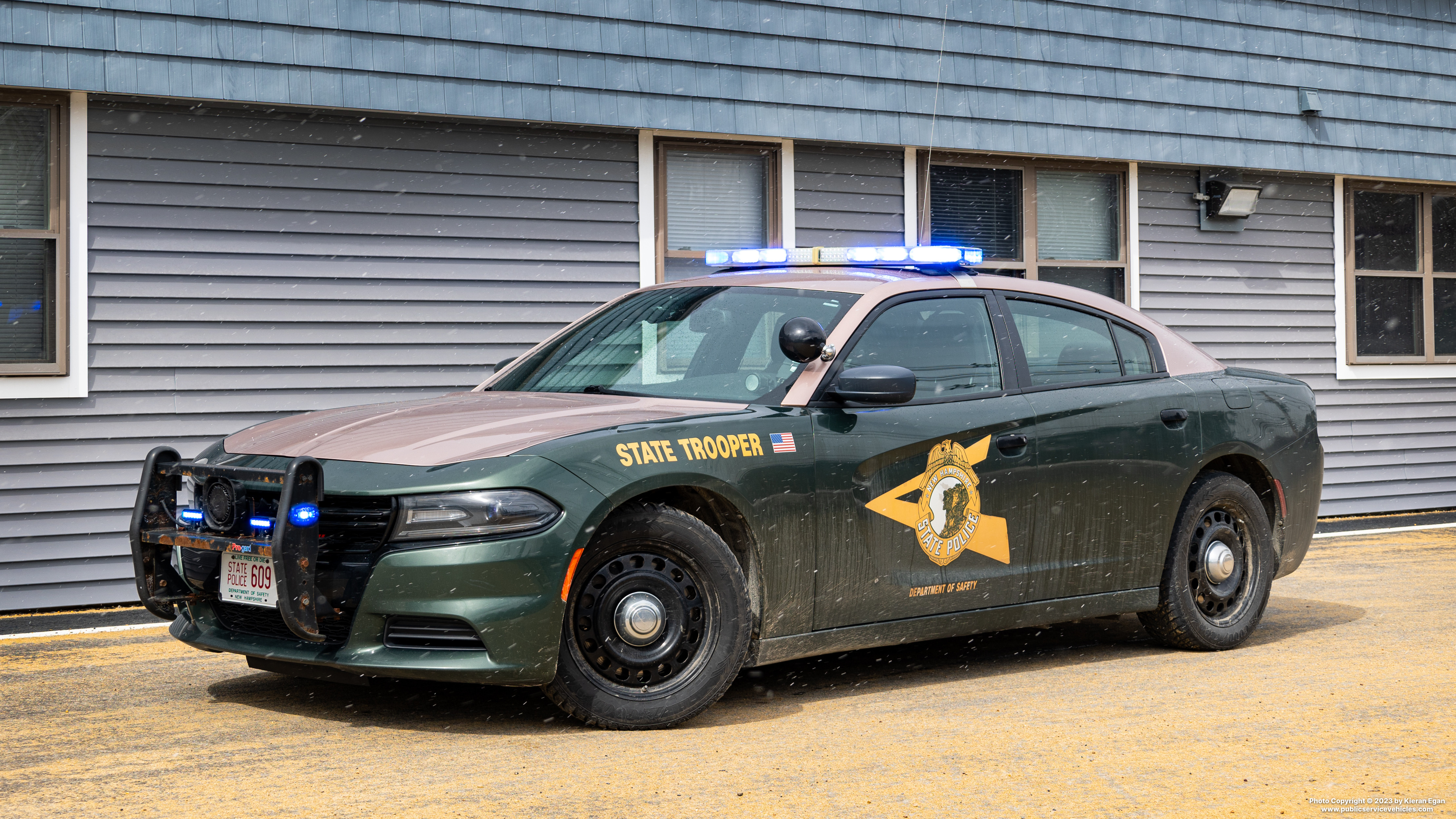 A photo  of New Hampshire State Police
            Cruiser 609, a 2015-2016 Dodge Charger             taken by Kieran Egan