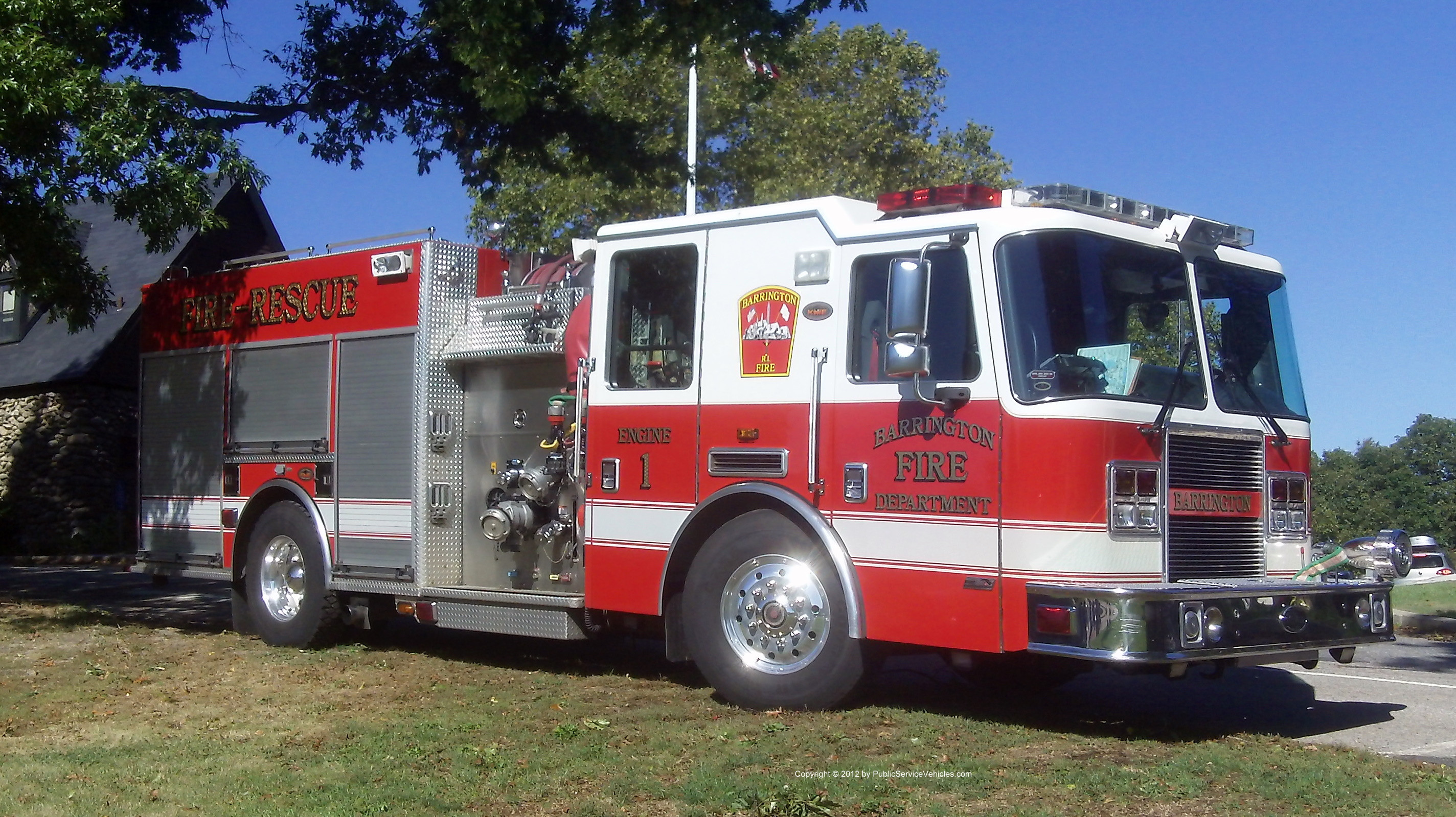 A photo  of Barrington Fire
            Engine 1, a 2006 KME Predator             taken by Kieran Egan