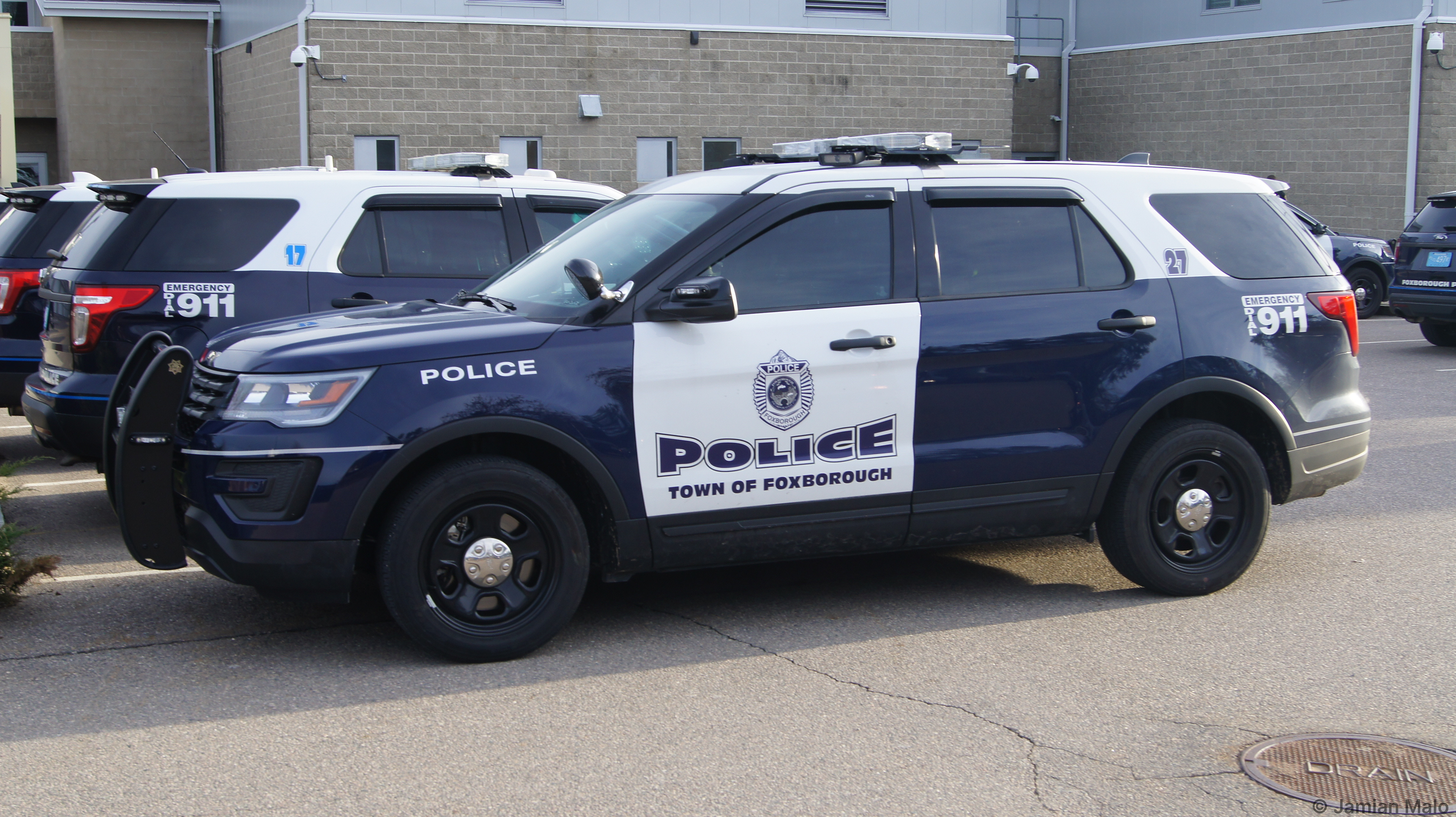 A photo  of Foxborough Police
            Cruiser 27, a 2019 Ford Police Interceptor Utility             taken by Jamian Malo