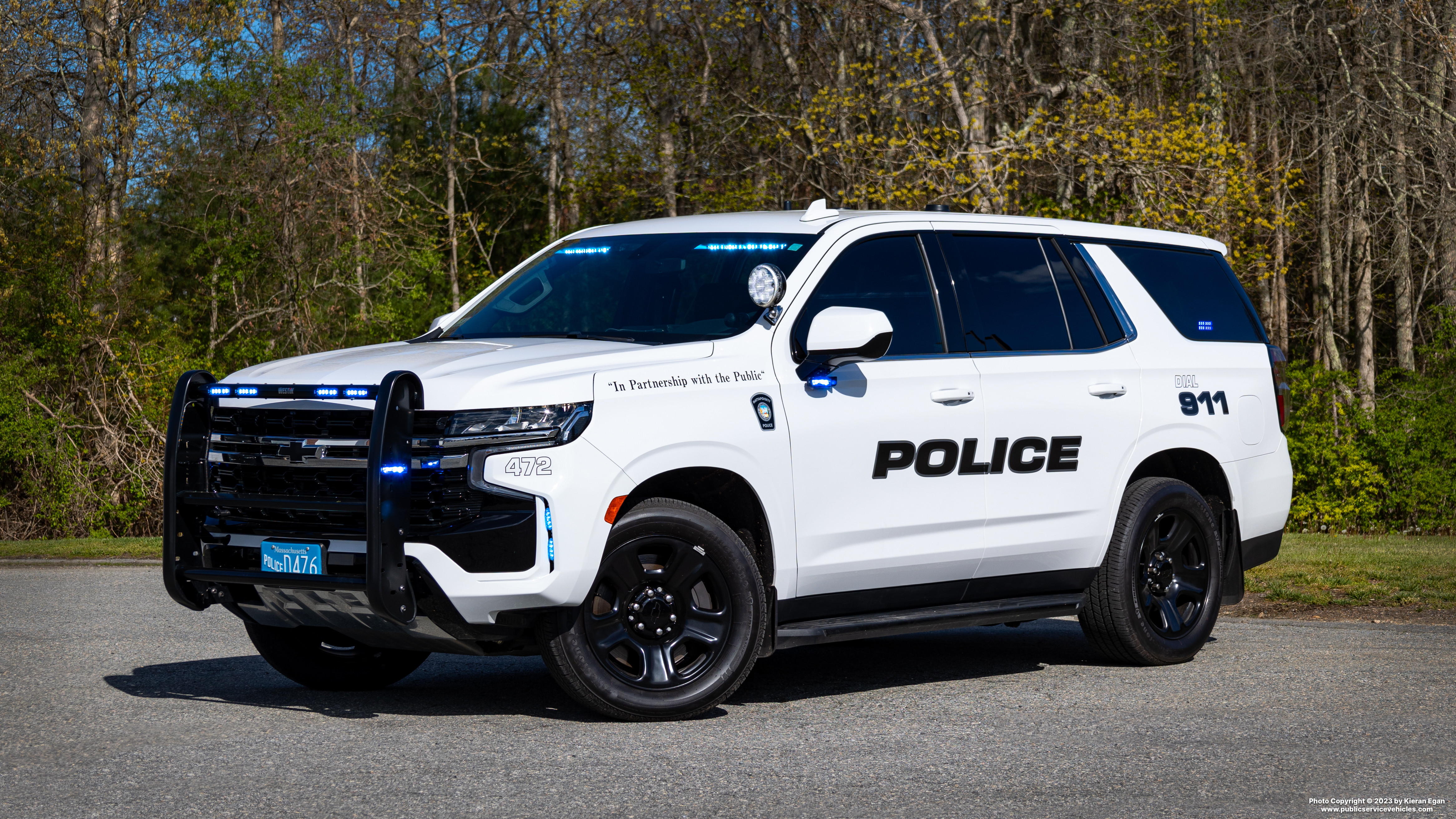 A photo  of Mattapoisett Police
            Cruiser 472, a 2021 Chevrolet Tahoe             taken by Kieran Egan