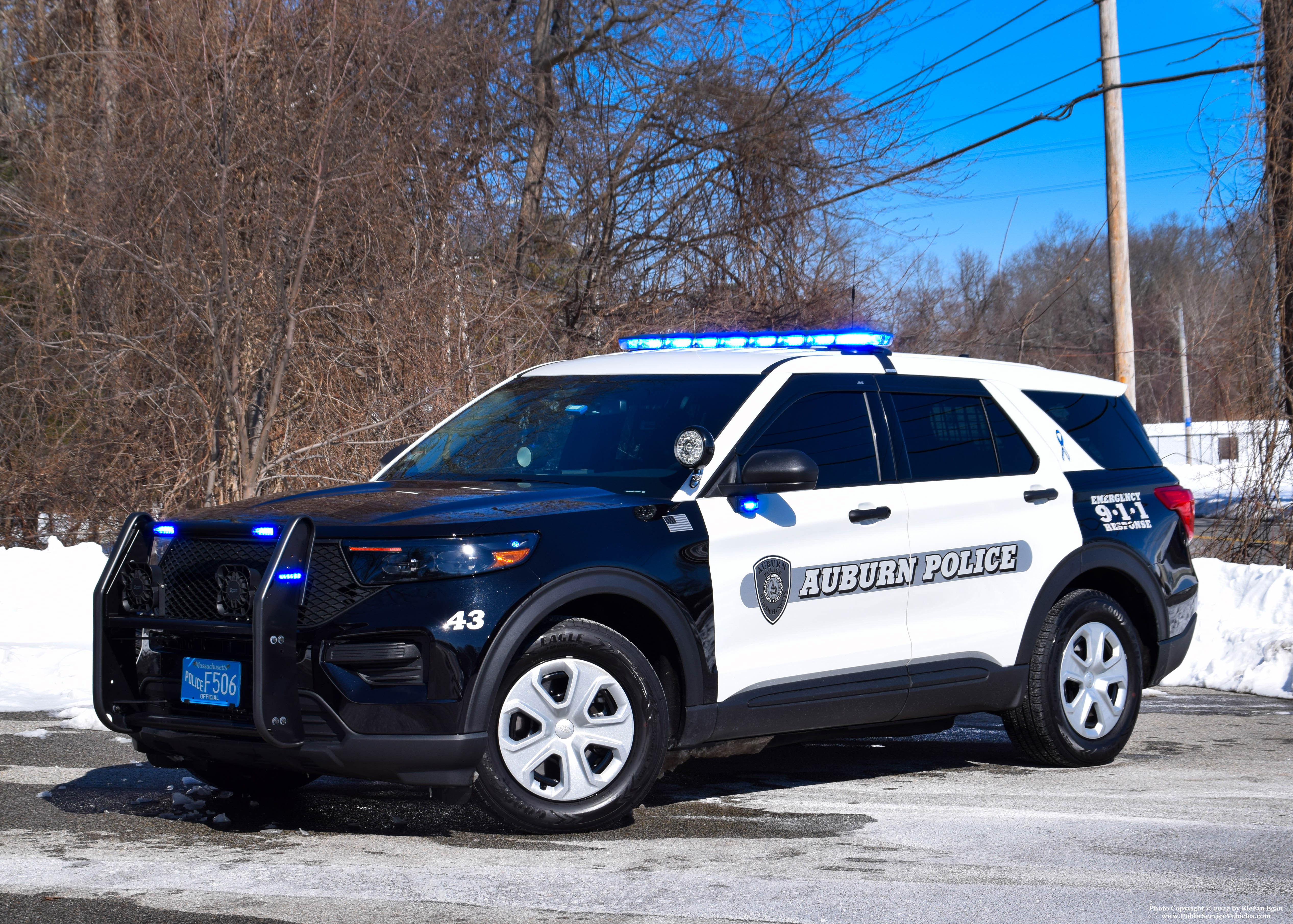 A photo  of Auburn Police
            Car 43, a 2020 Ford Police Interceptor Utility             taken by Kieran Egan