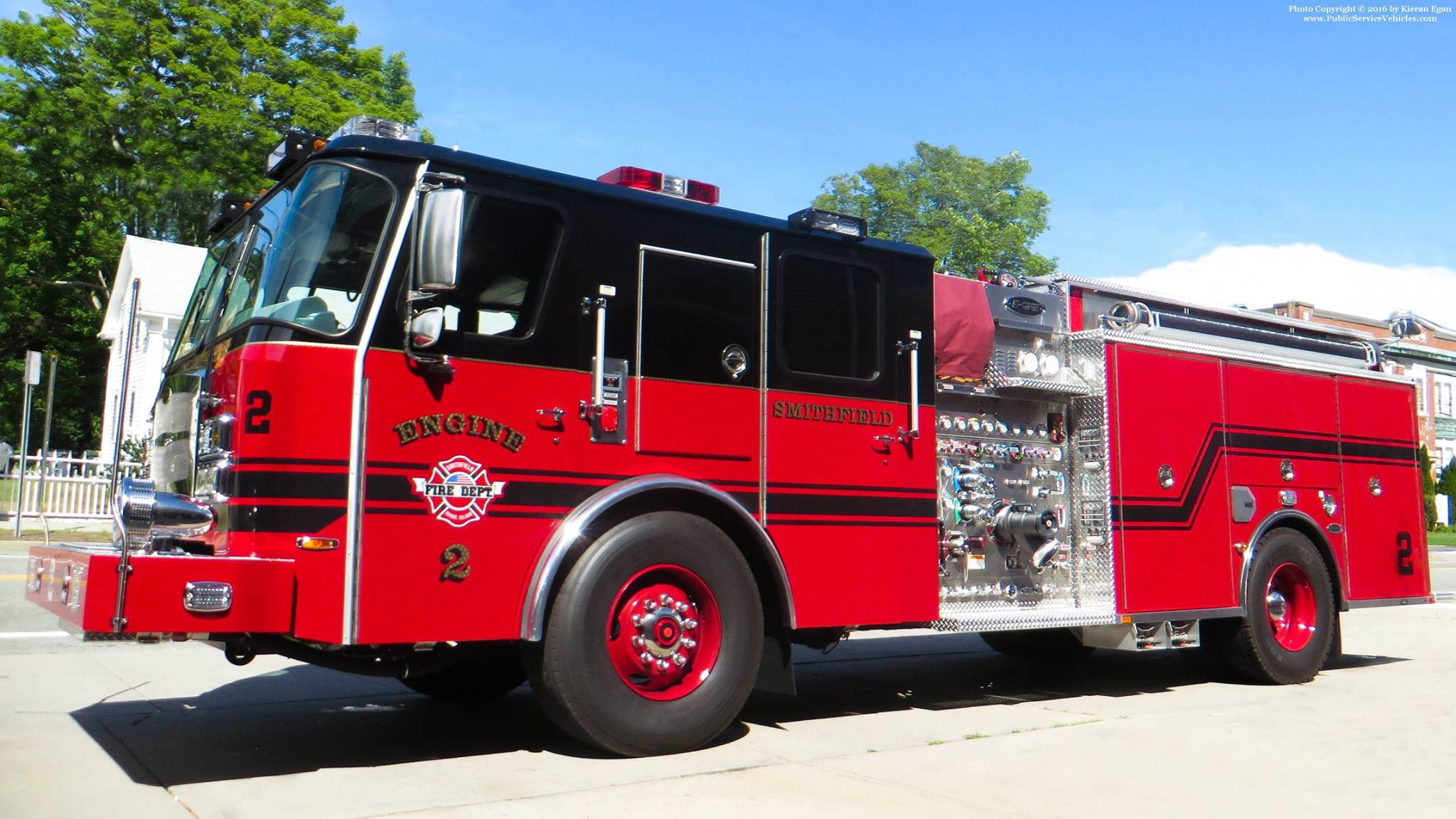 A photo  of Smithfield Fire
            Engine 2, a 2016 E-One Typhoon             taken by Kieran Egan