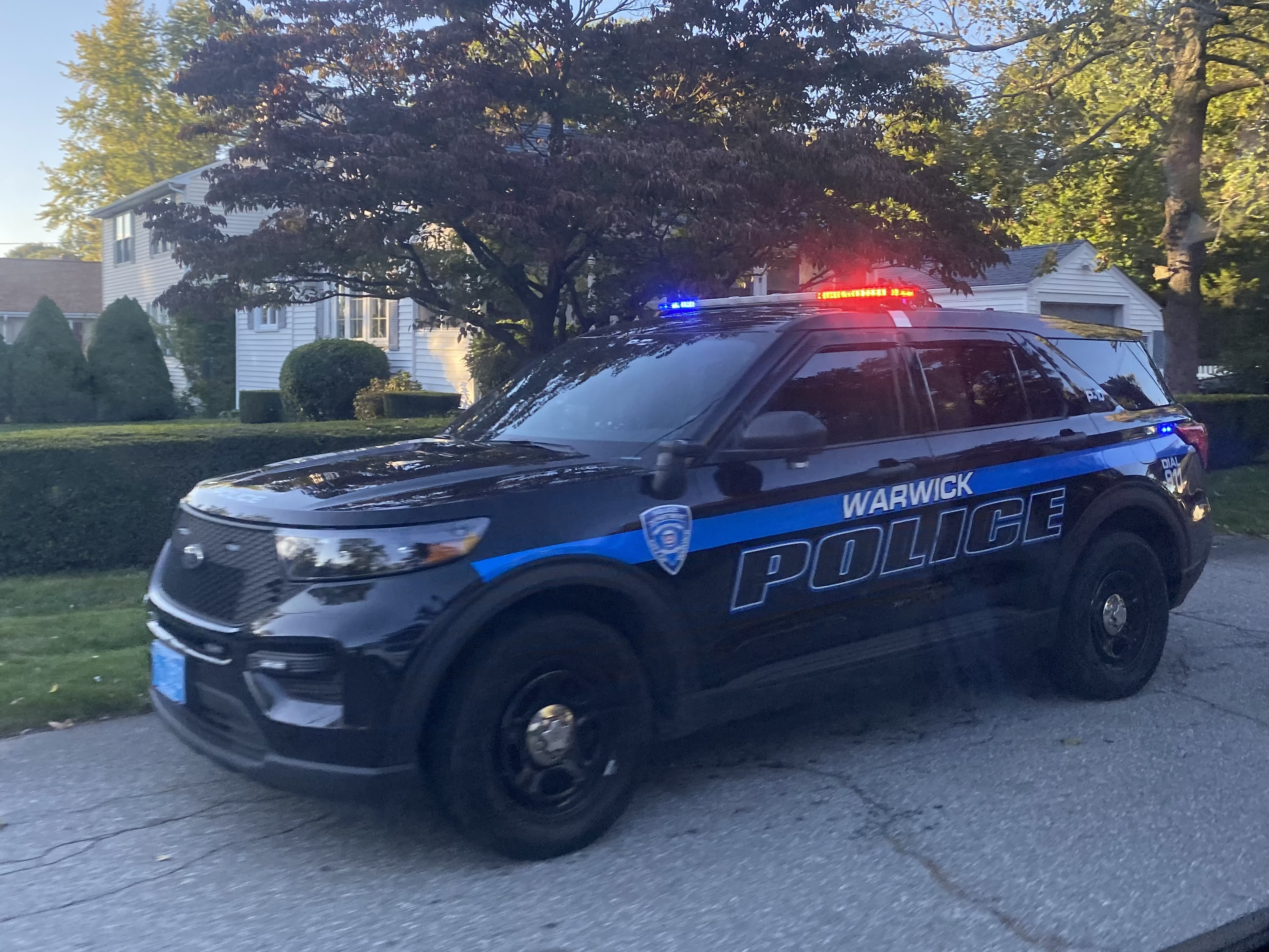 A photo  of Warwick Police
            Cruiser P-10, a 2021 Ford Police Interceptor Utility             taken by @riemergencyvehicles