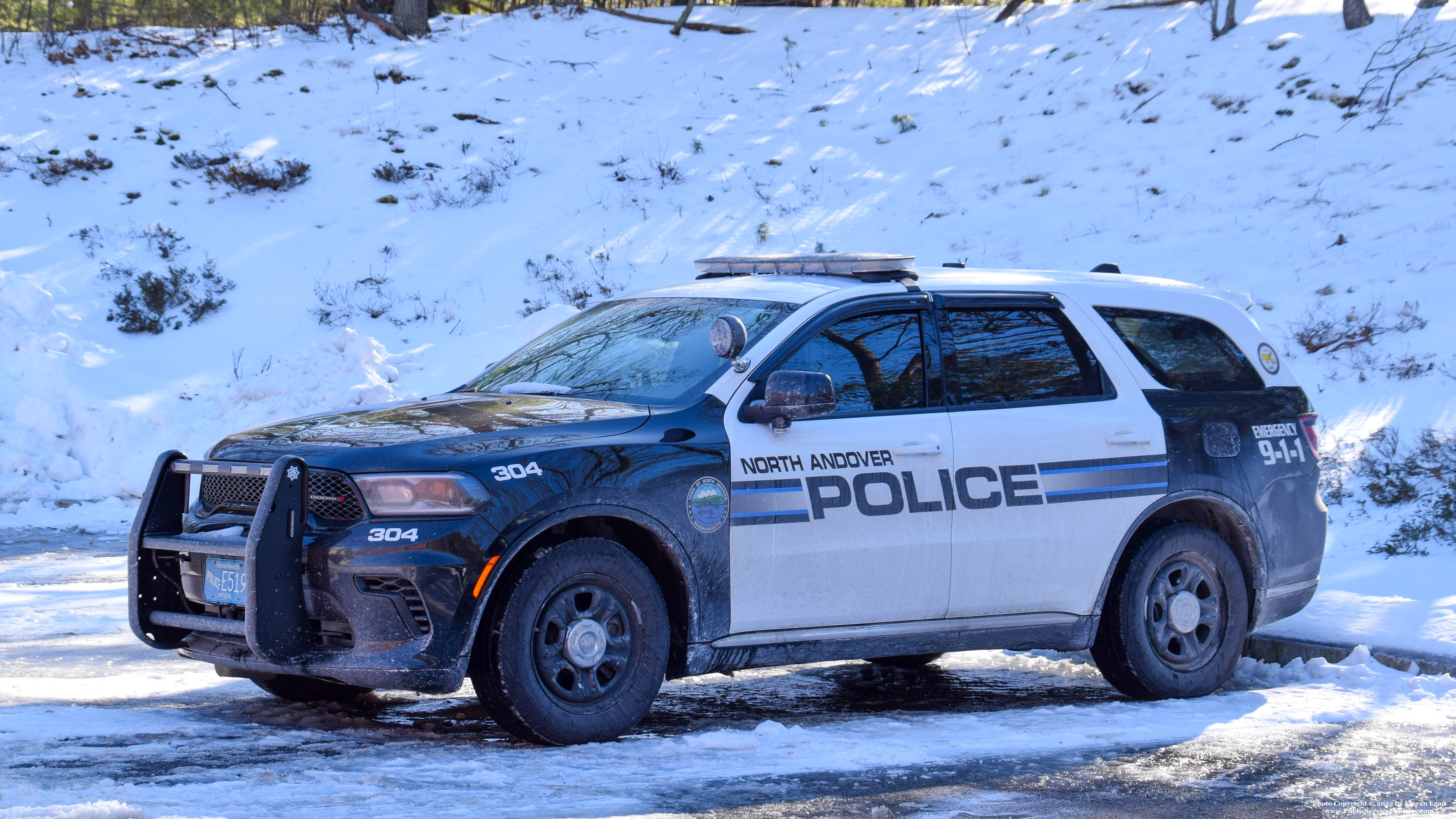 A photo  of North Andover Police
            Cruiser 304, a 2021 Dodge Durango             taken by Kieran Egan