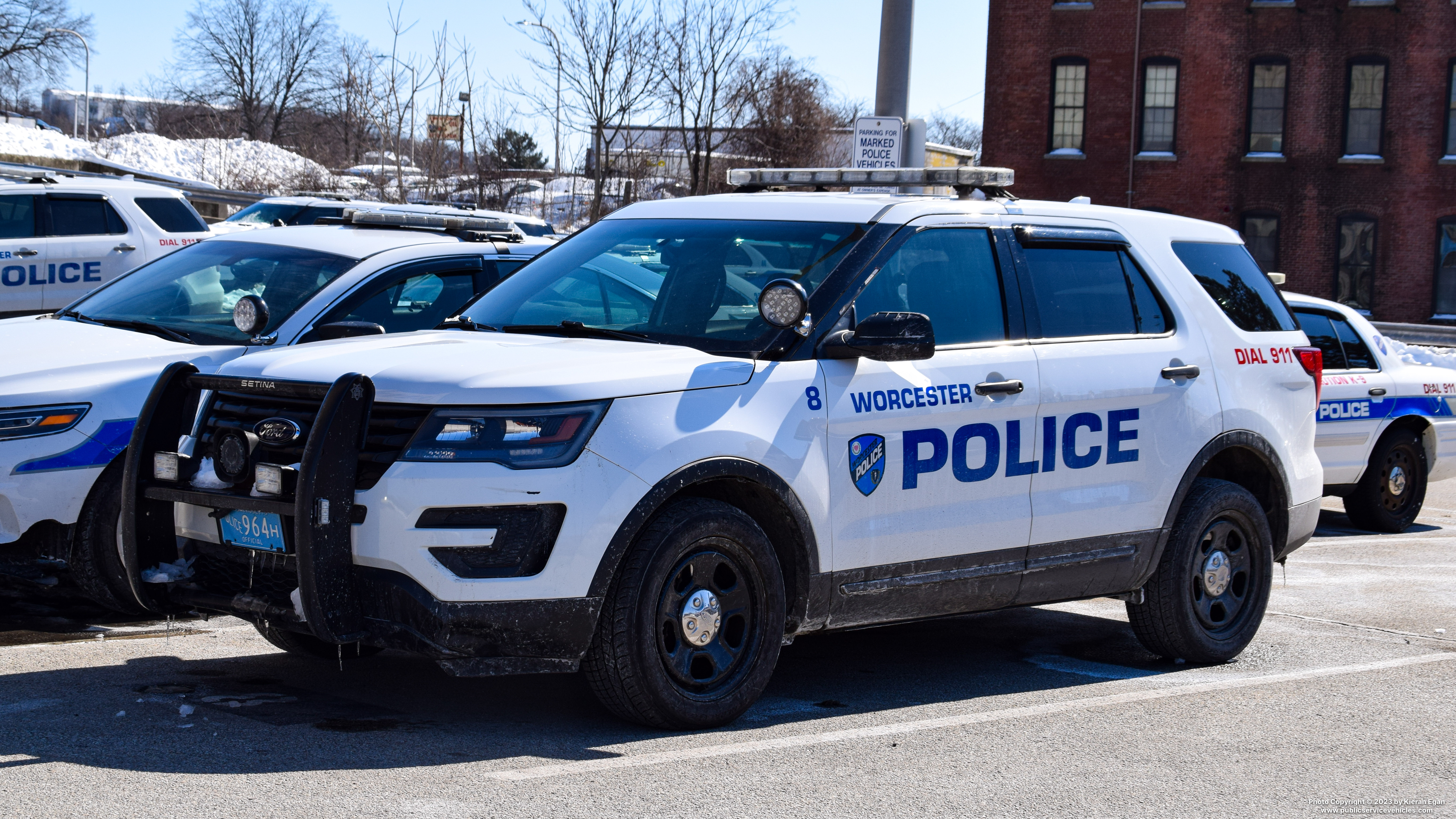 A photo  of Worcester Police
            Cruiser 8, a 2016 Ford Police Interceptor Utility             taken by Kieran Egan