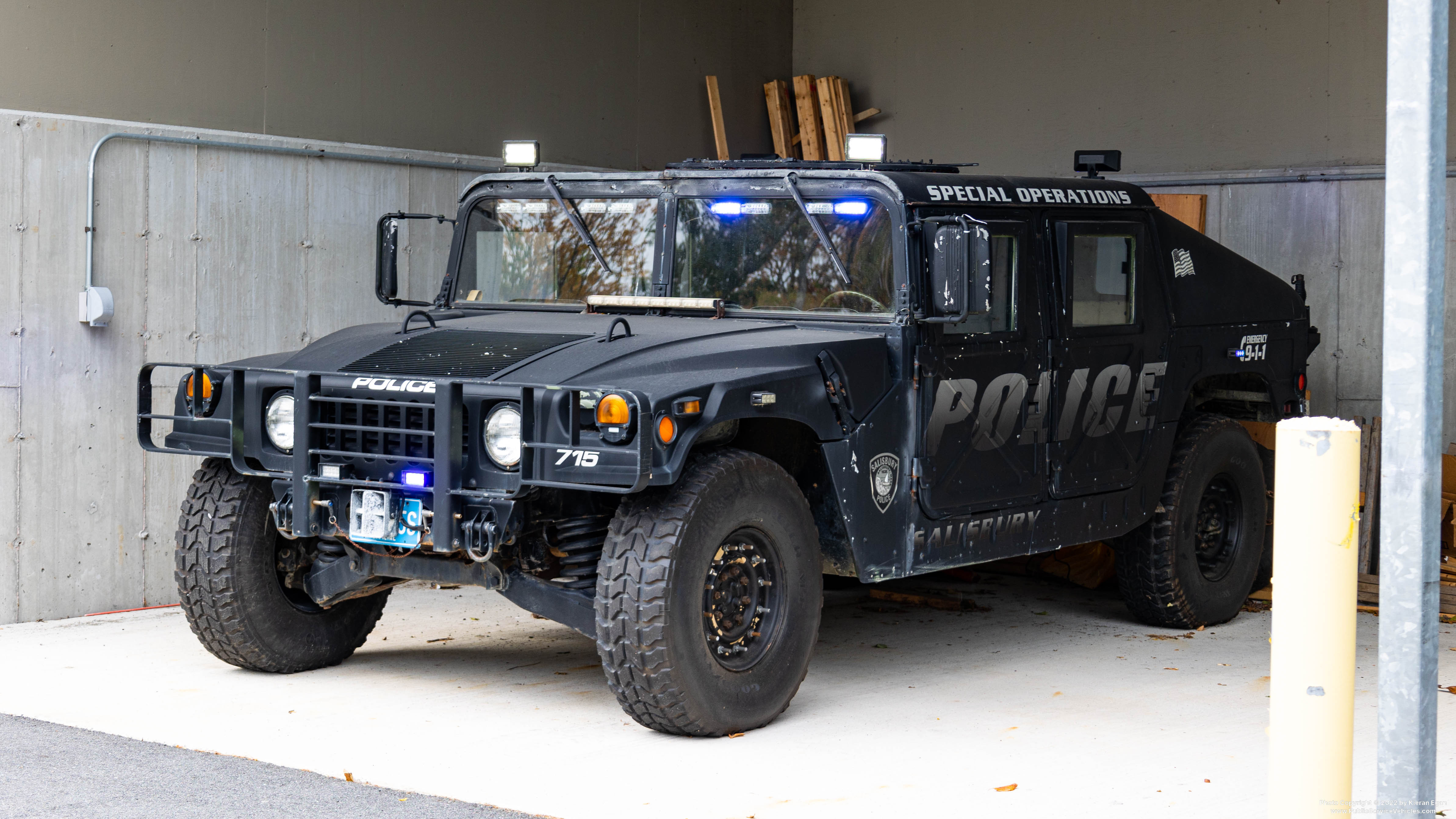 A photo  of Salisbury Police
            Humvee 715, a 1980-1995 AM General Humvee             taken by Kieran Egan