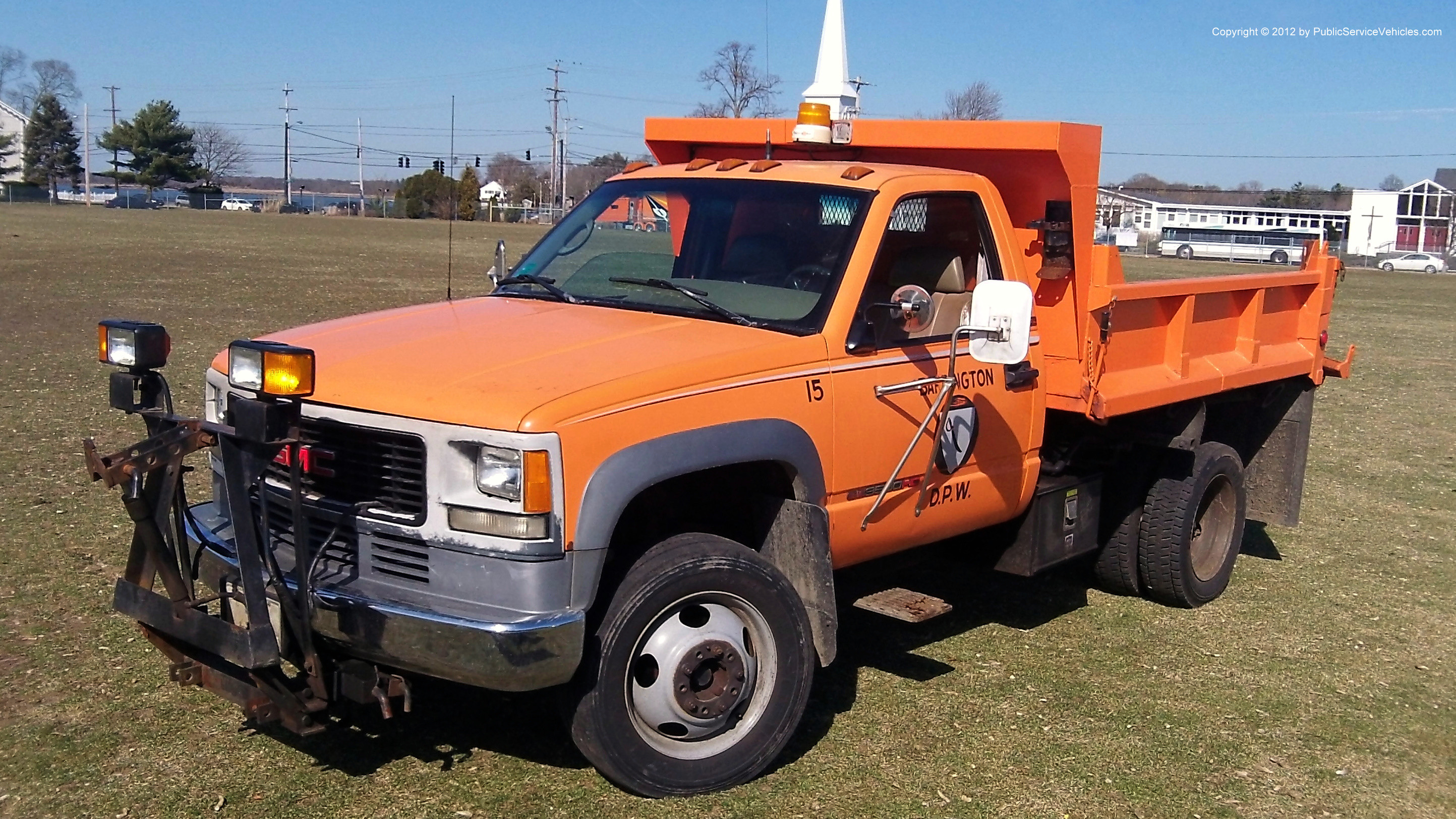 A photo  of Barrington Public Works
            Truck 15, a 1996 GMC 3500HD             taken by Kieran Egan