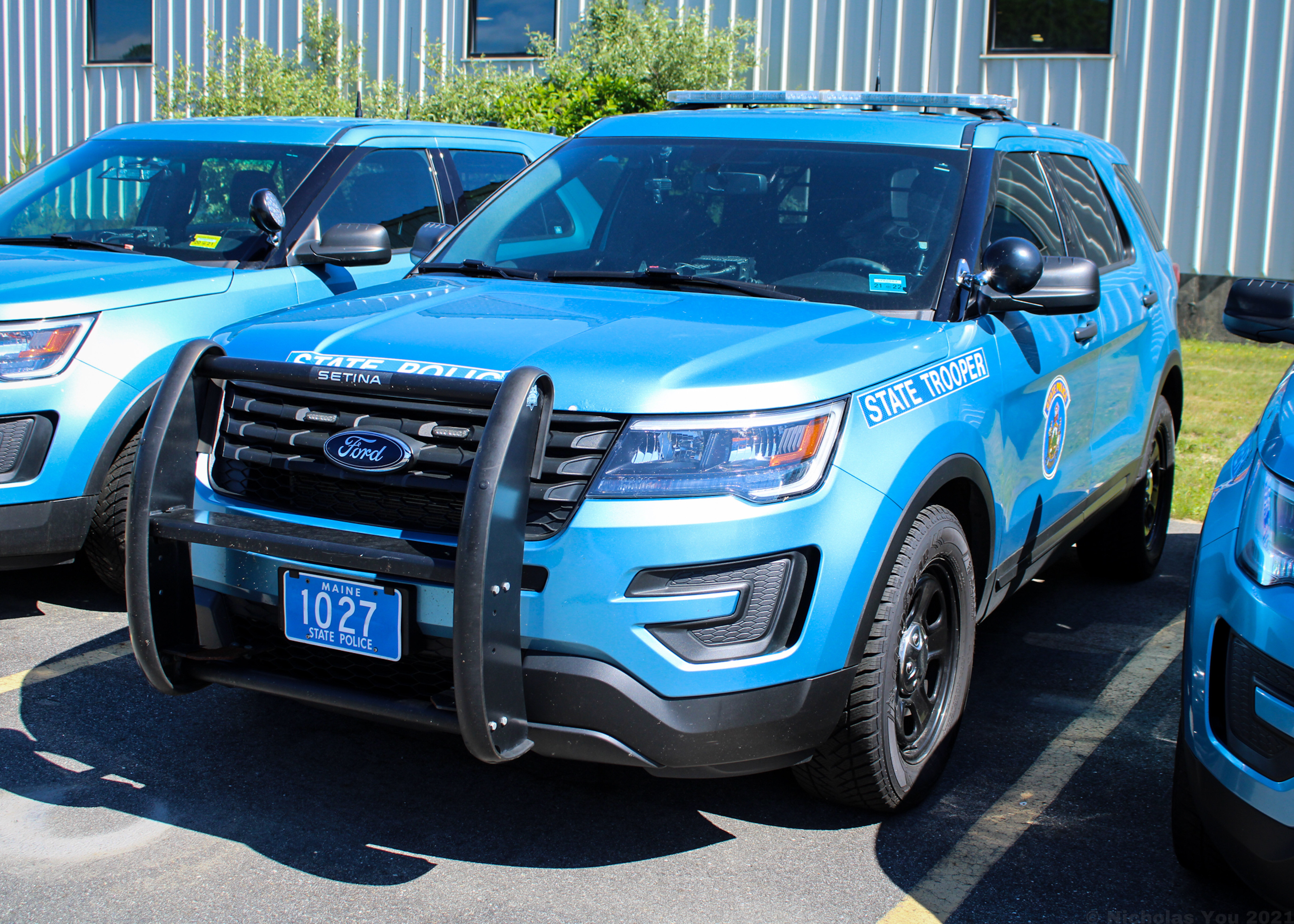 A photo  of Maine State Police
            Cruiser 1027, a 2016-2019 Ford Police Interceptor Utility             taken by Nicholas You