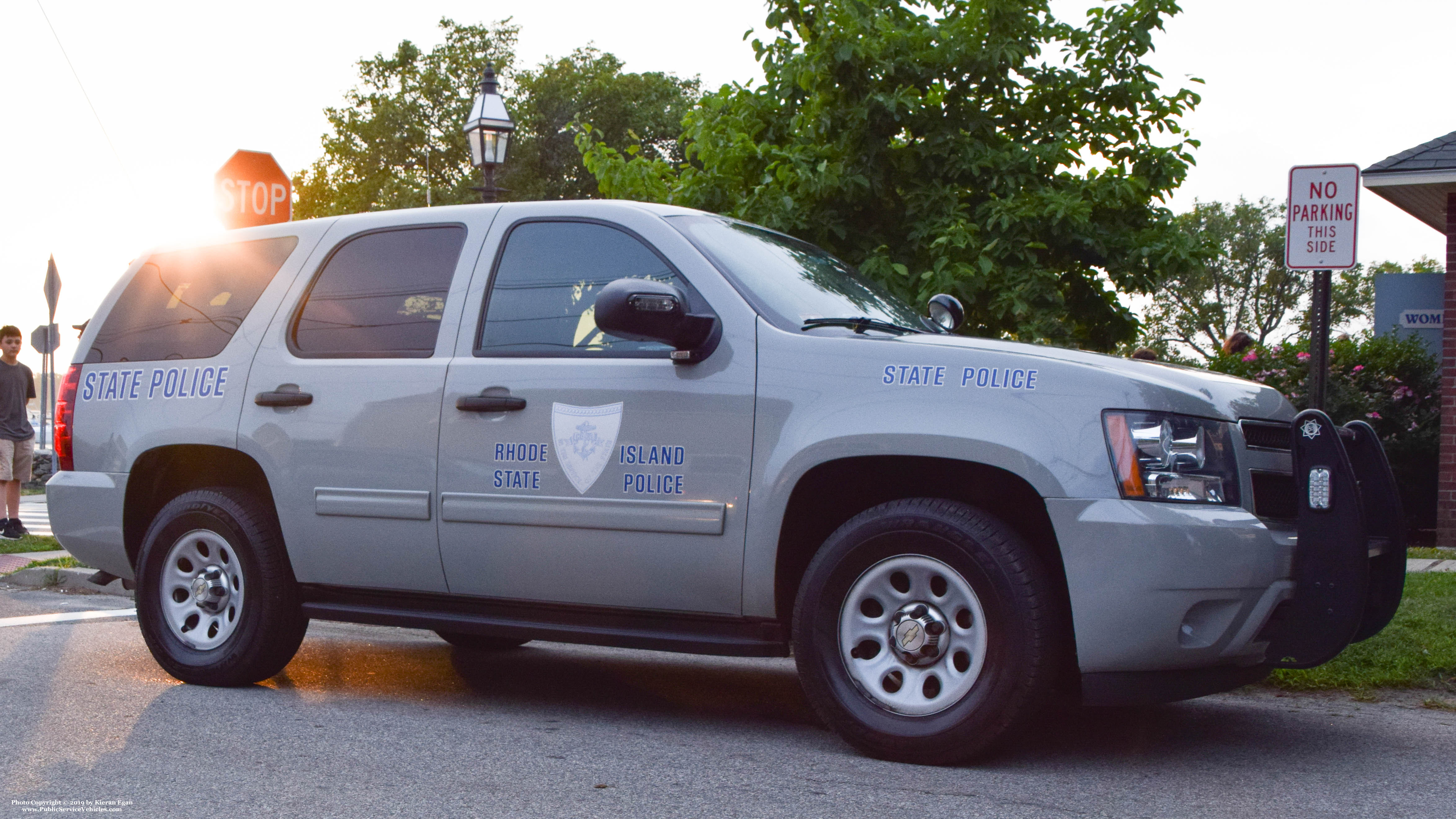 A photo  of Rhode Island State Police
            Cruiser 227, a 2013 Chevrolet Tahoe             taken by Kieran Egan