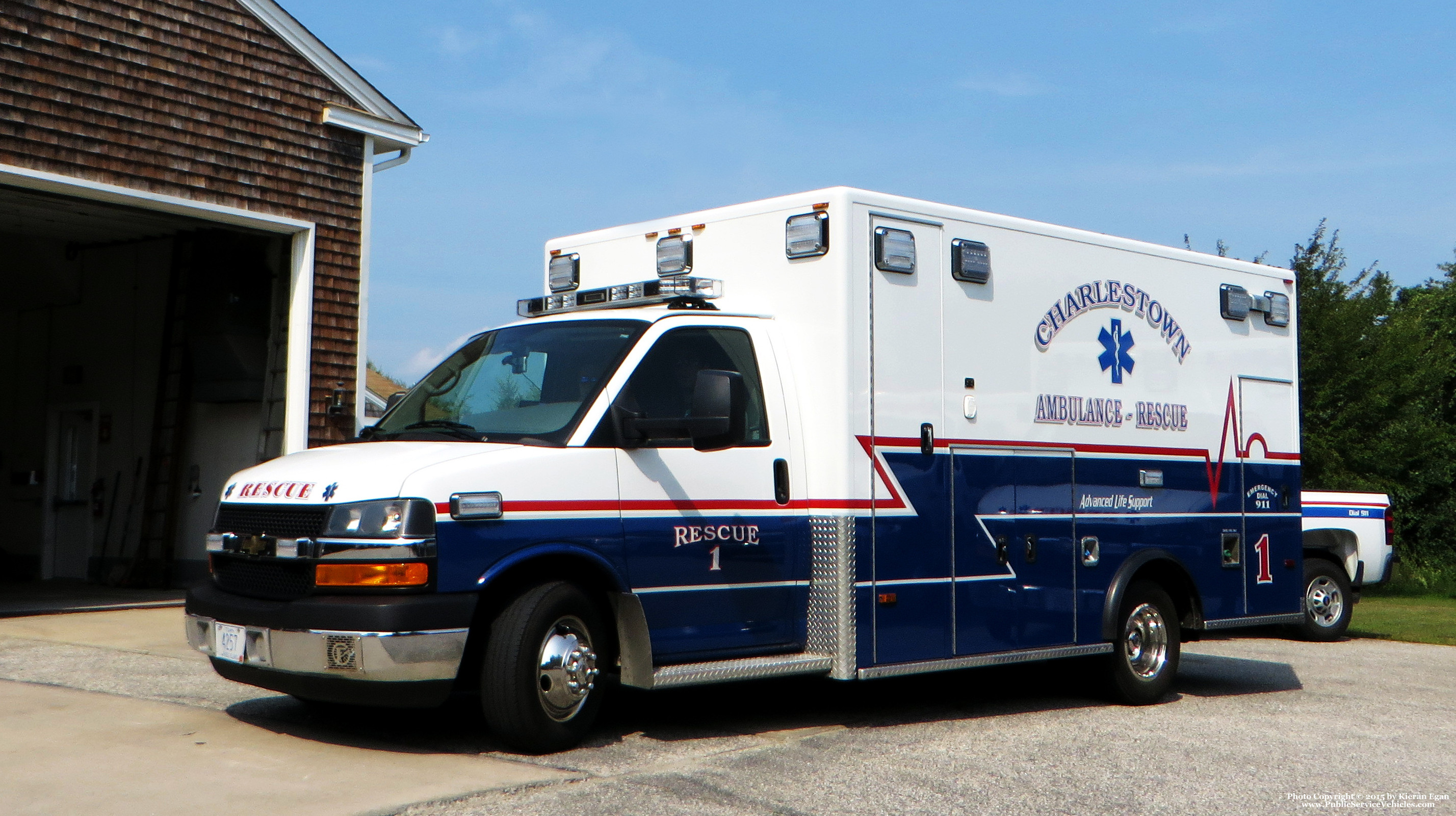 A photo  of Charlestown Ambulance Rescue Service
            Rescue 1, a 2012 Chevrolet G4500             taken by Kieran Egan