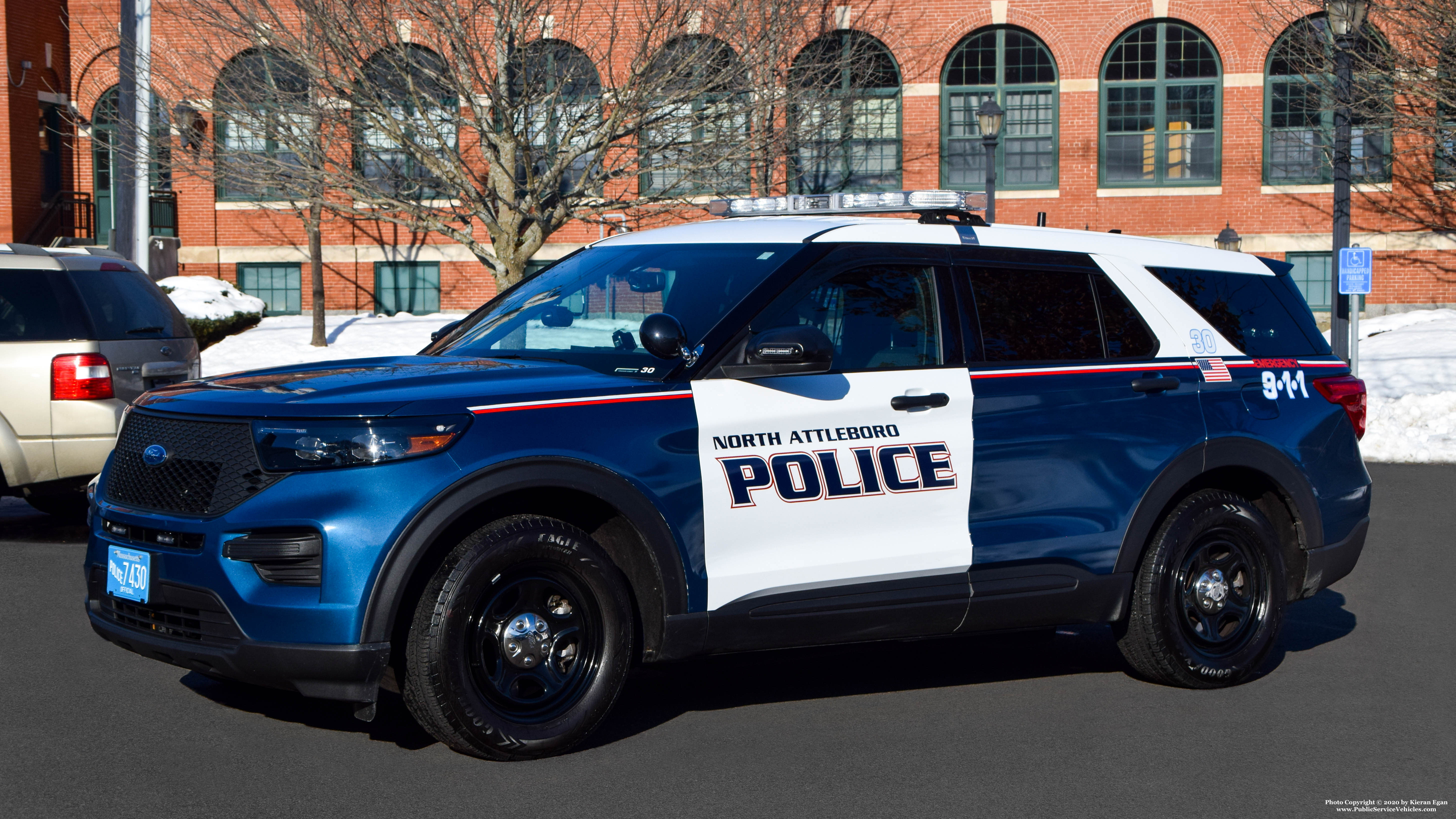 A photo  of North Attleborough Police
            Cruiser 30, a 2020 Ford Police Interceptor Utility             taken by Kieran Egan