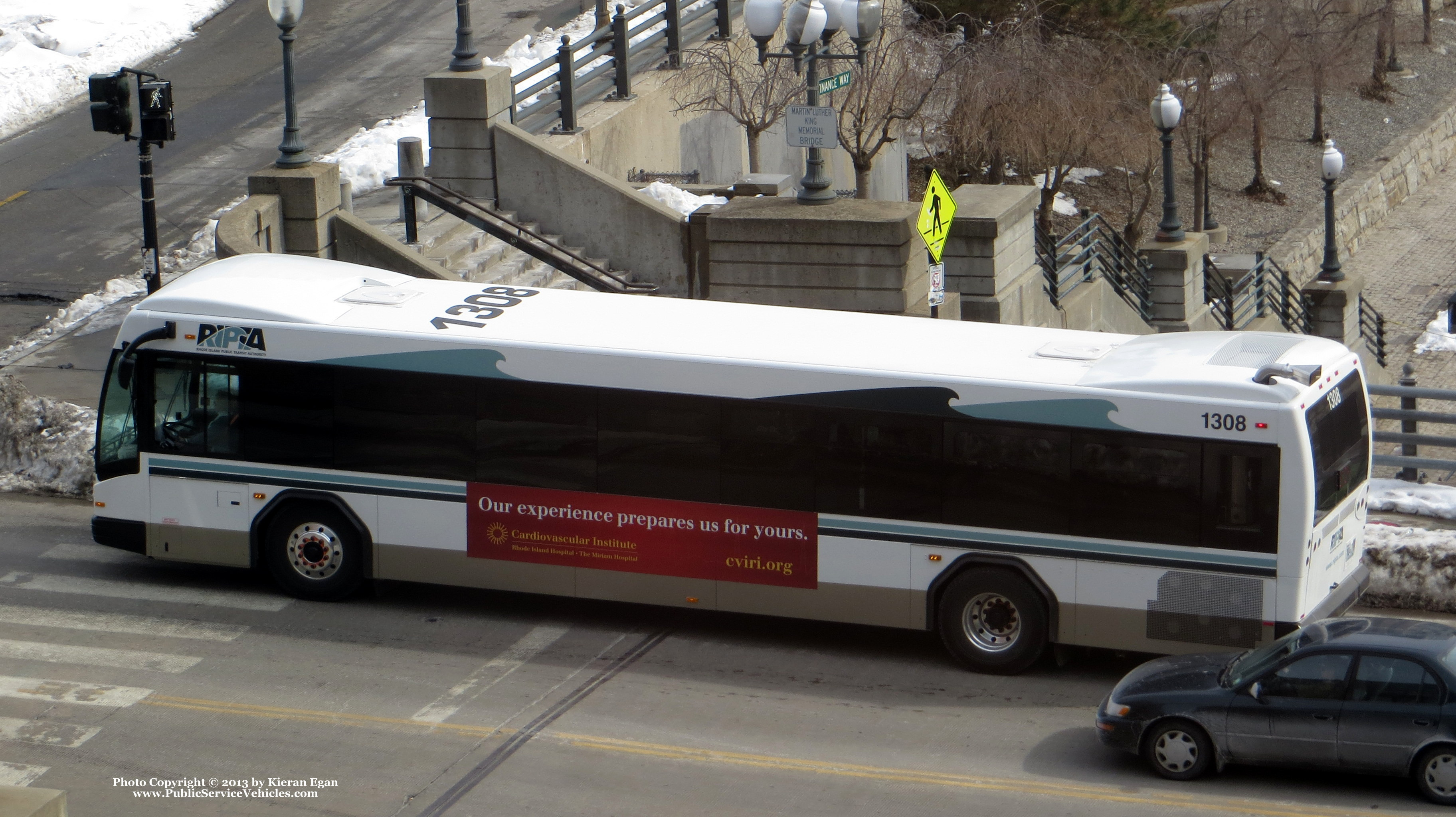 A photo  of Rhode Island Public Transit Authority
            Bus 1308, a 2013 Gillig BRT             taken by Kieran Egan