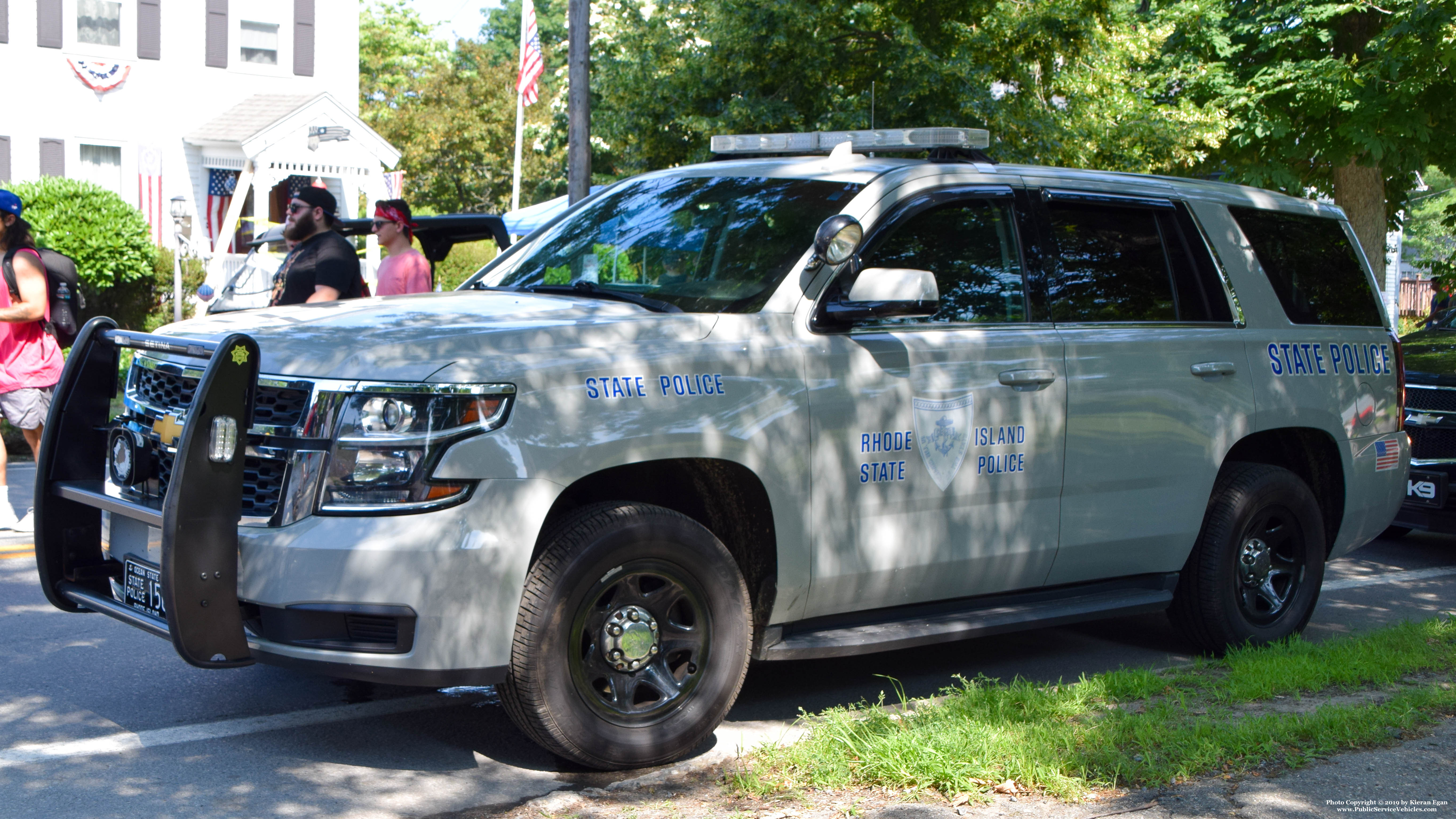 A photo  of Rhode Island State Police
            Cruiser 150, a 2015-2020 Chevrolet Tahoe             taken by Kieran Egan