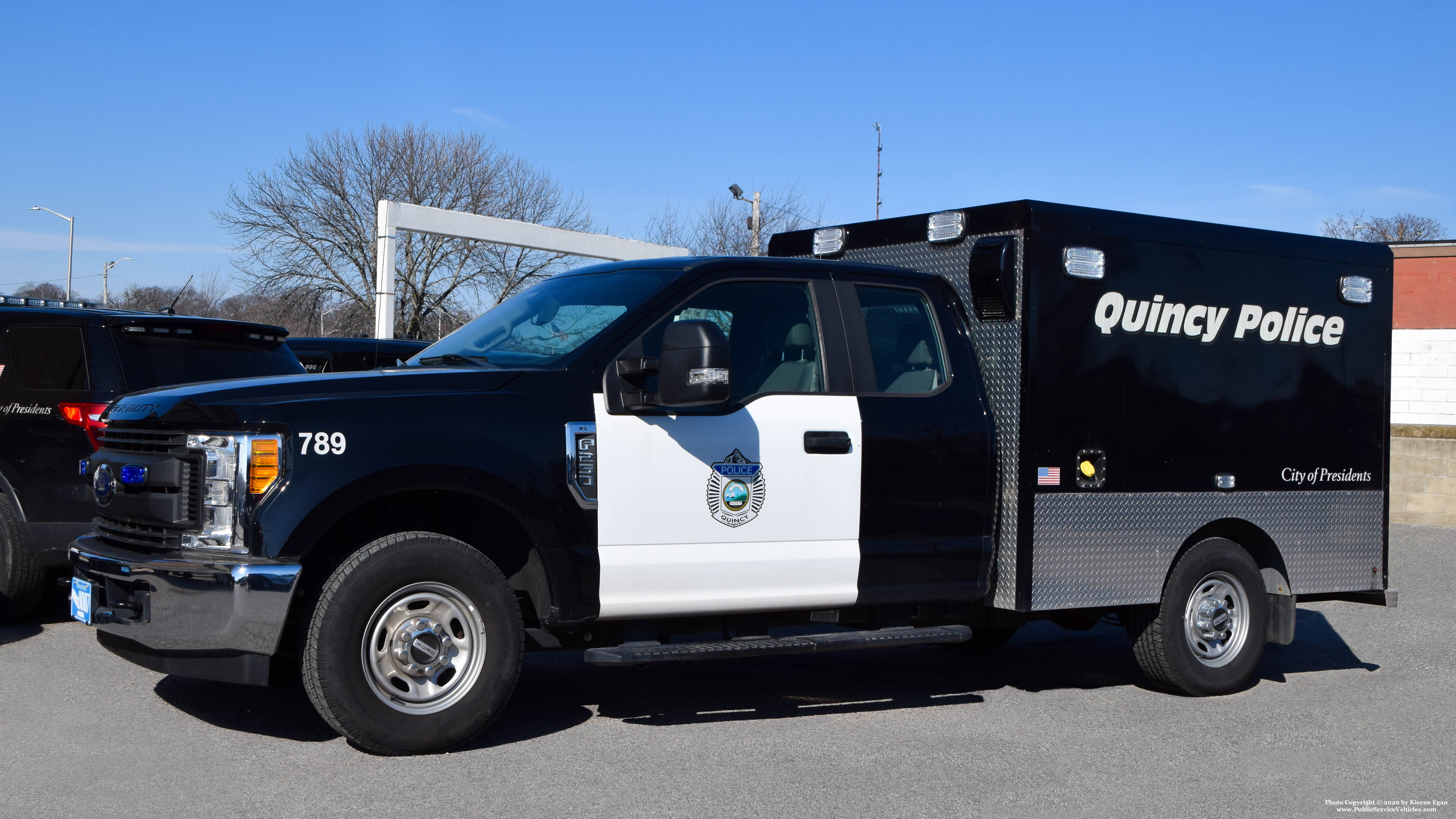 A photo  of Quincy Police
            Cruiser 789, a 2017 Ford F-250 XL Super Cab             taken by Kieran Egan