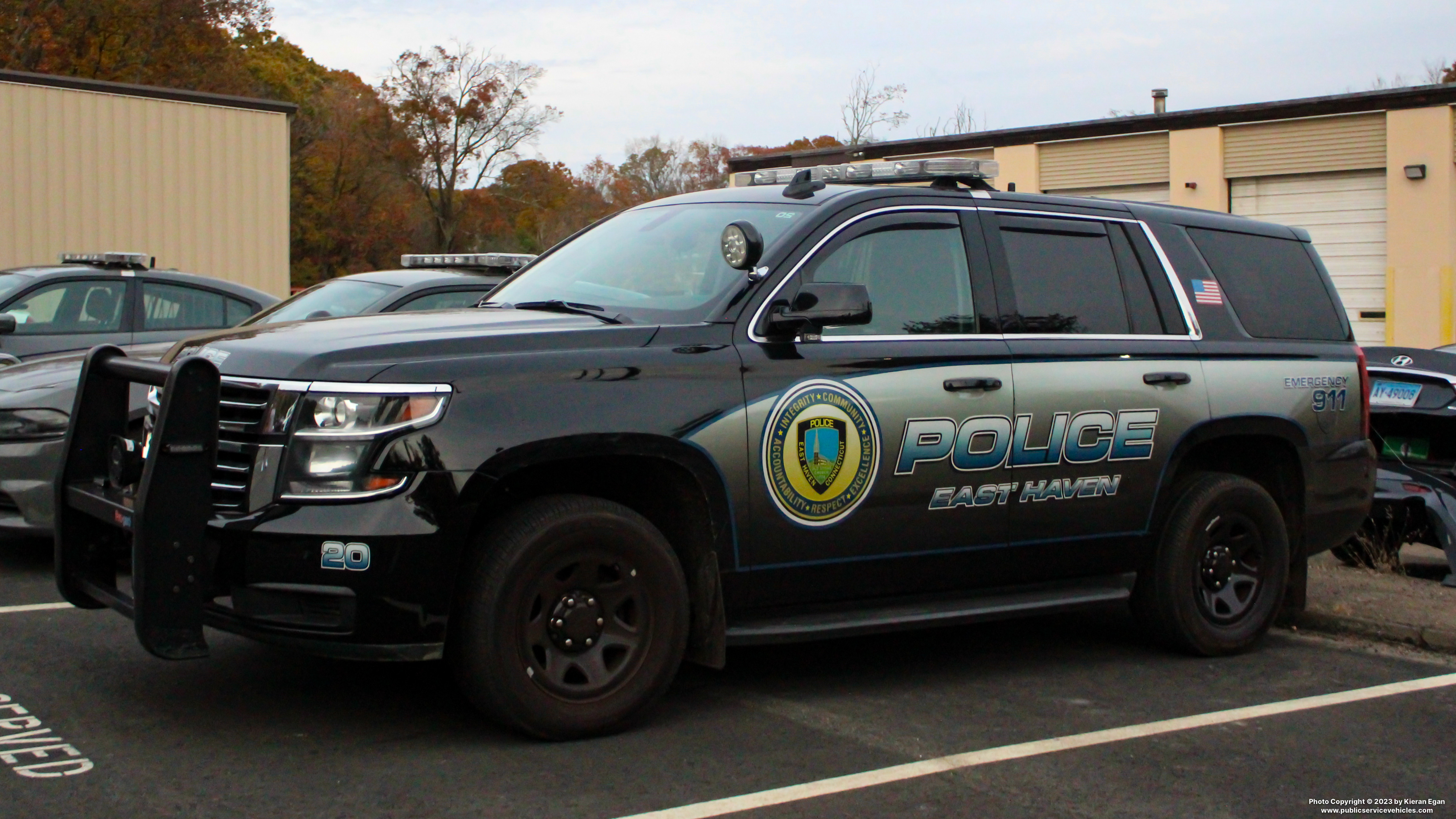A photo  of East Haven Police
            Cruiser 20, a 2020 Chevrolet Tahoe             taken by Kieran Egan
