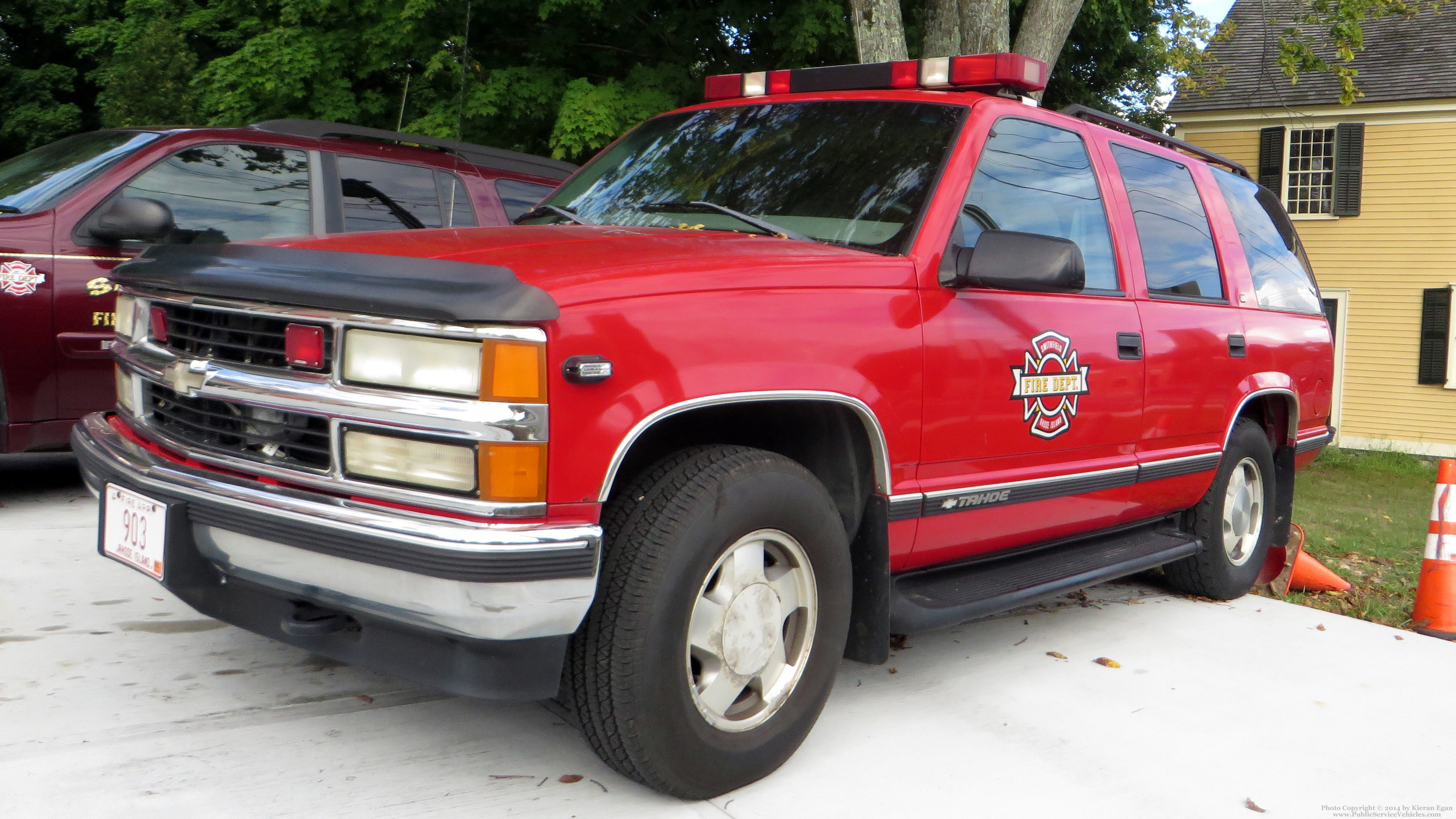 A photo  of Smithfield Fire
            Fire Prevention 1, a 1999 Chevrolet Tahoe             taken by Kieran Egan