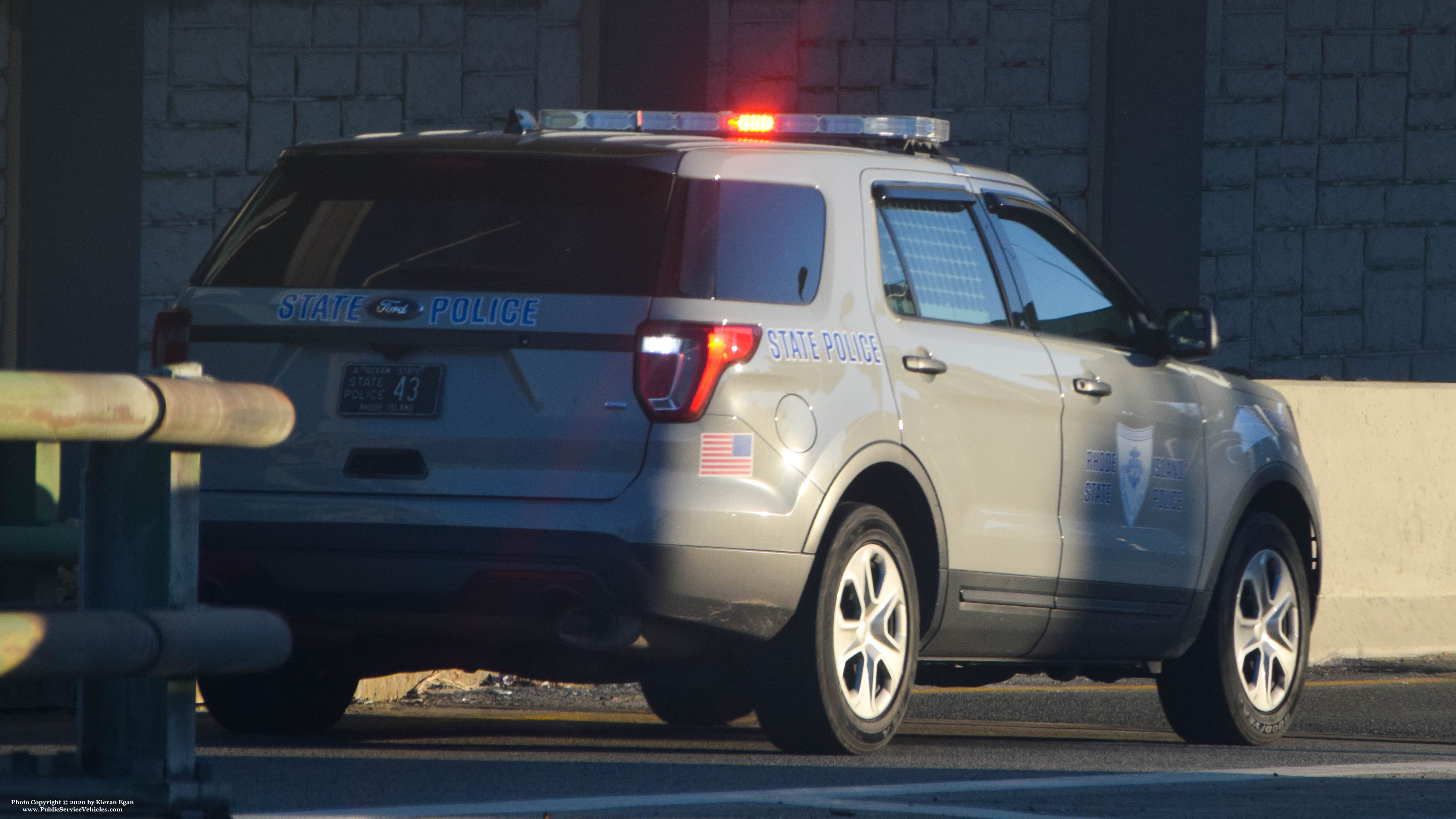 A photo  of Rhode Island State Police
            Cruiser 43, a 2017 Ford Police Interceptor Utility             taken by Kieran Egan