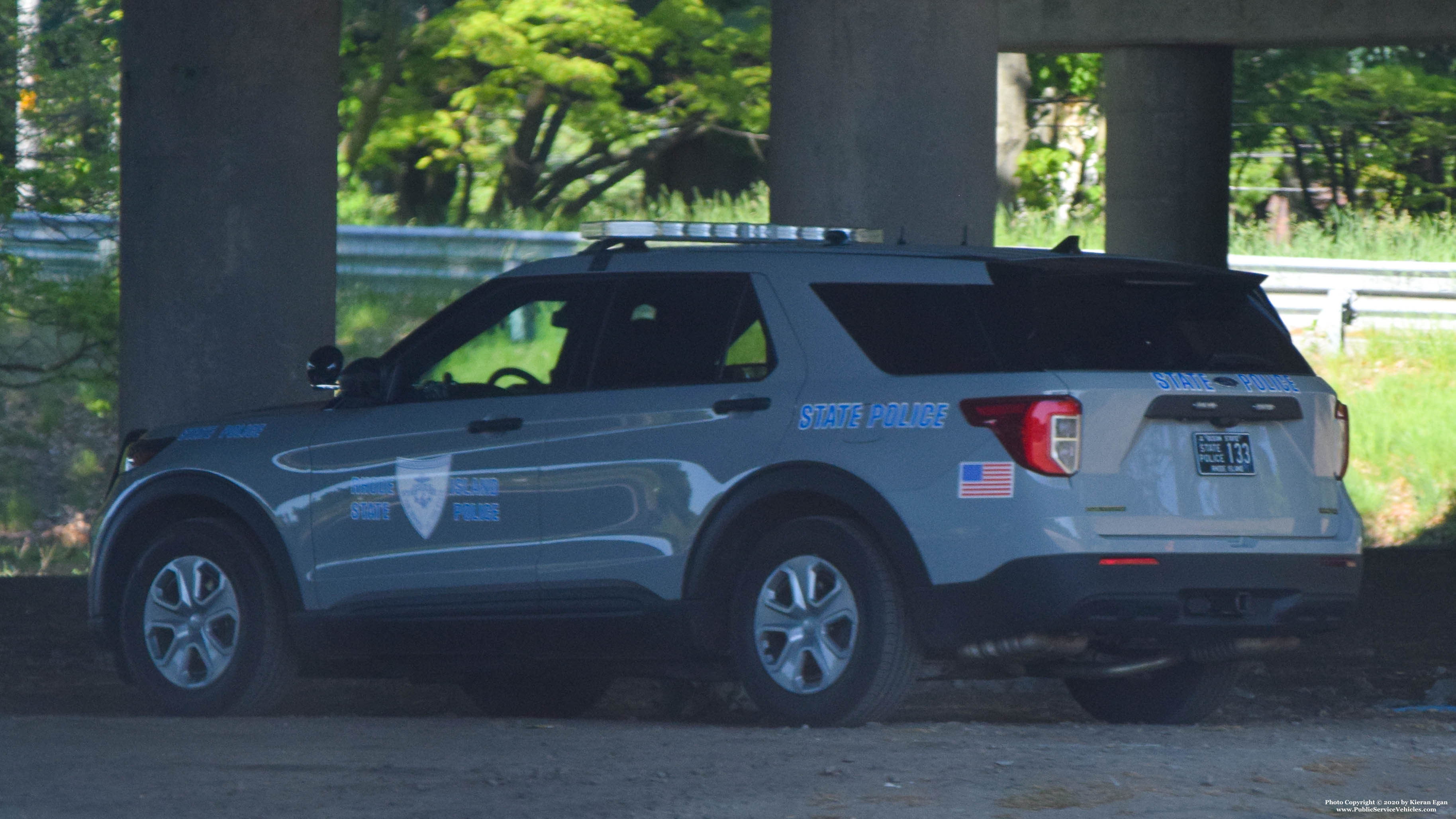 A photo  of Rhode Island State Police
            Cruiser 133, a 2020 Ford Police Interceptor Utility             taken by Kieran Egan