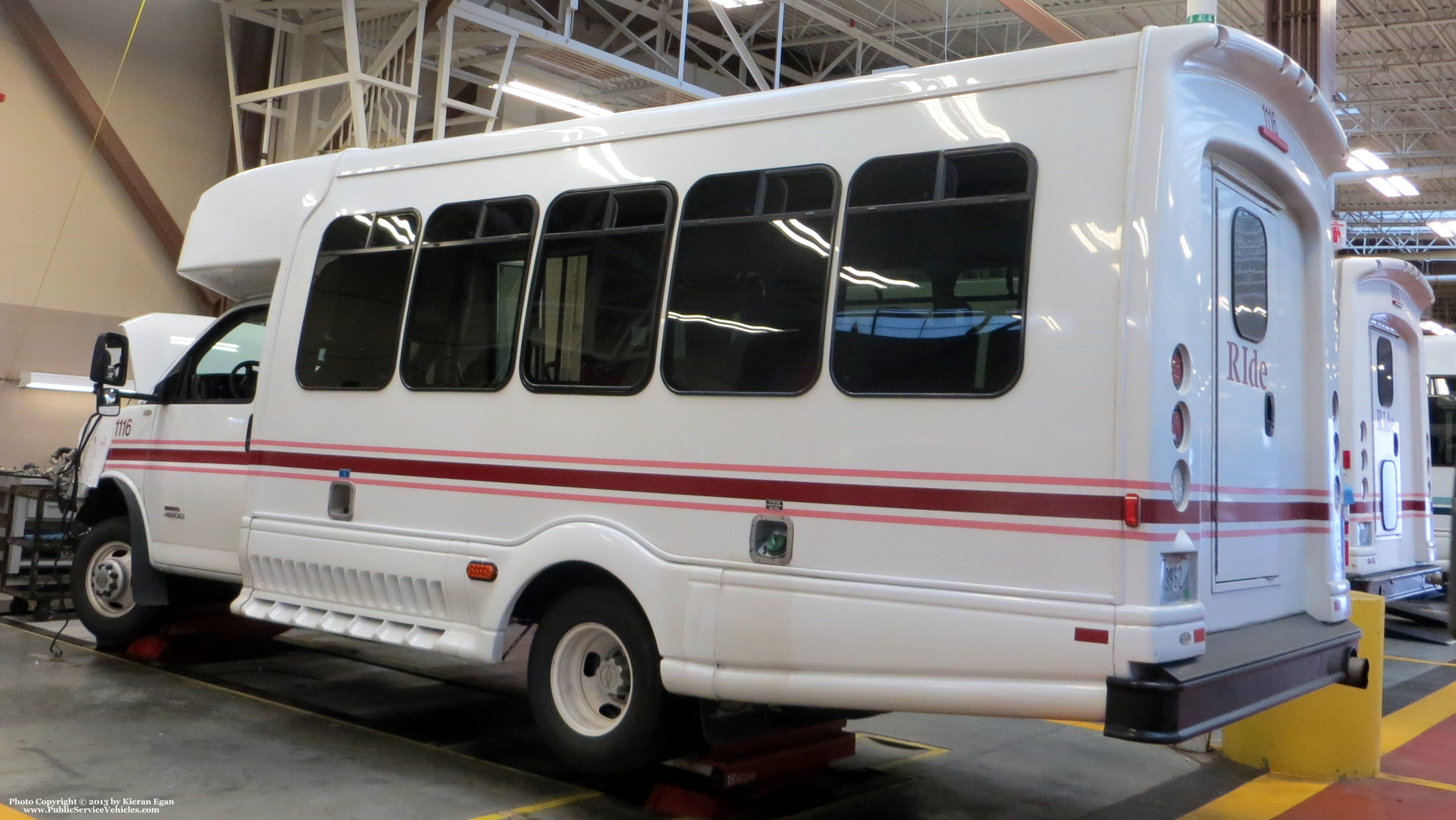 A photo  of Rhode Island Public Transit Authority
            Paratransit Bus 21116, a 2011 Chevrolet 4500 Bus             taken by Kieran Egan