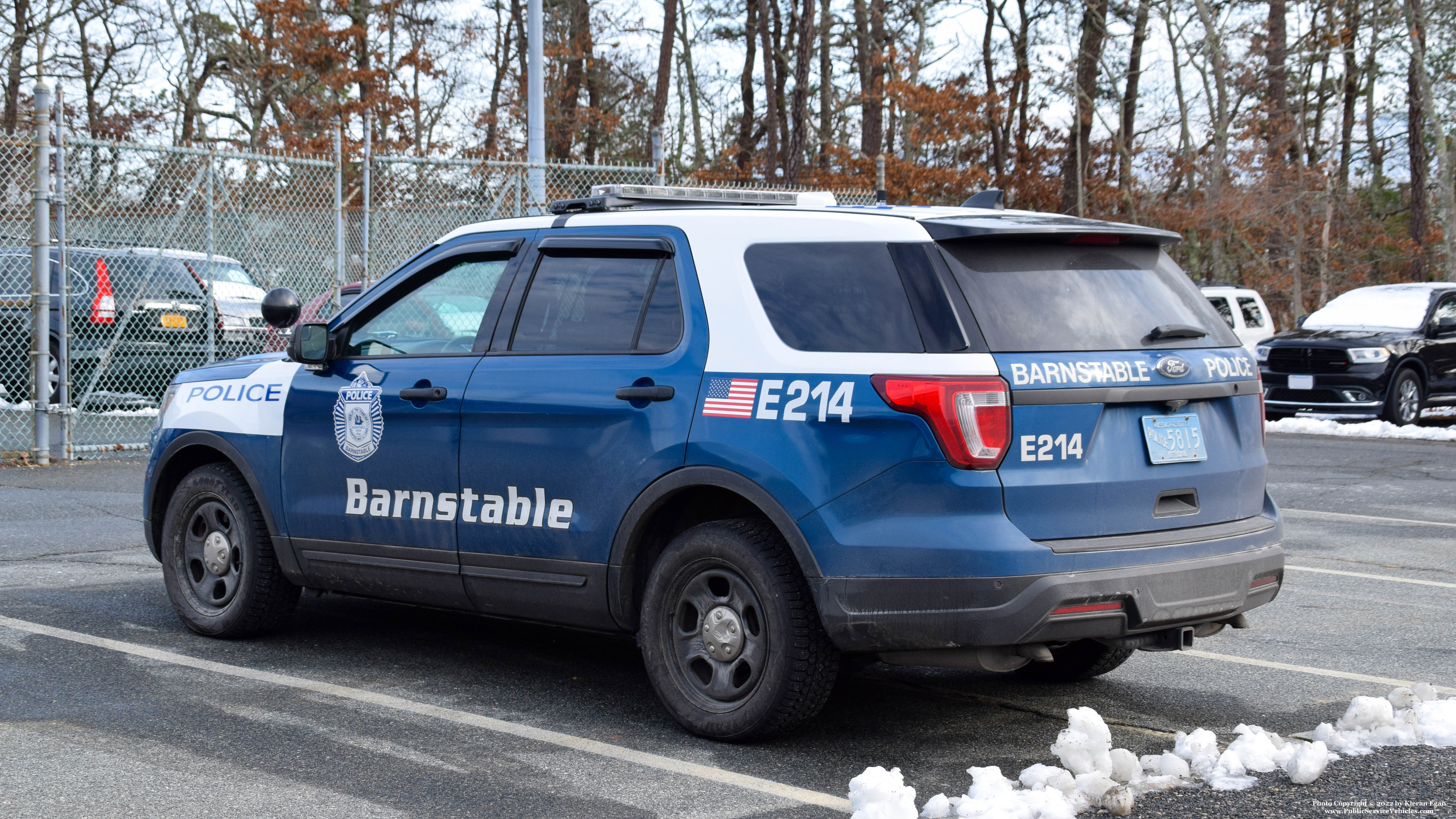 A photo  of Barnstable Police
            E-214, a 2019 Ford Police Interceptor Utility             taken by Kieran Egan