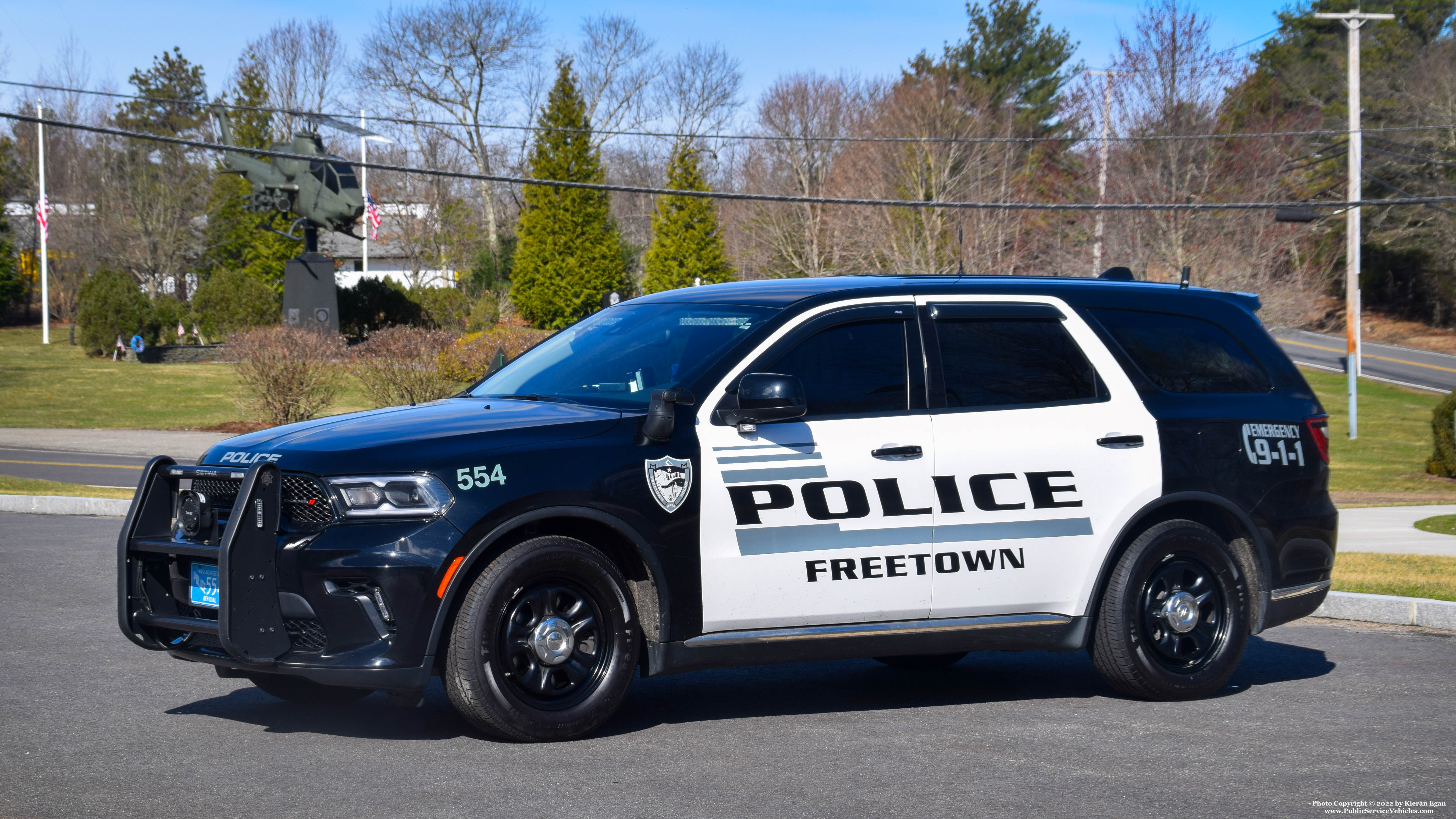 A photo  of Freetown Police
            Cruiser 554, a 2021 Dodge Durango             taken by Kieran Egan