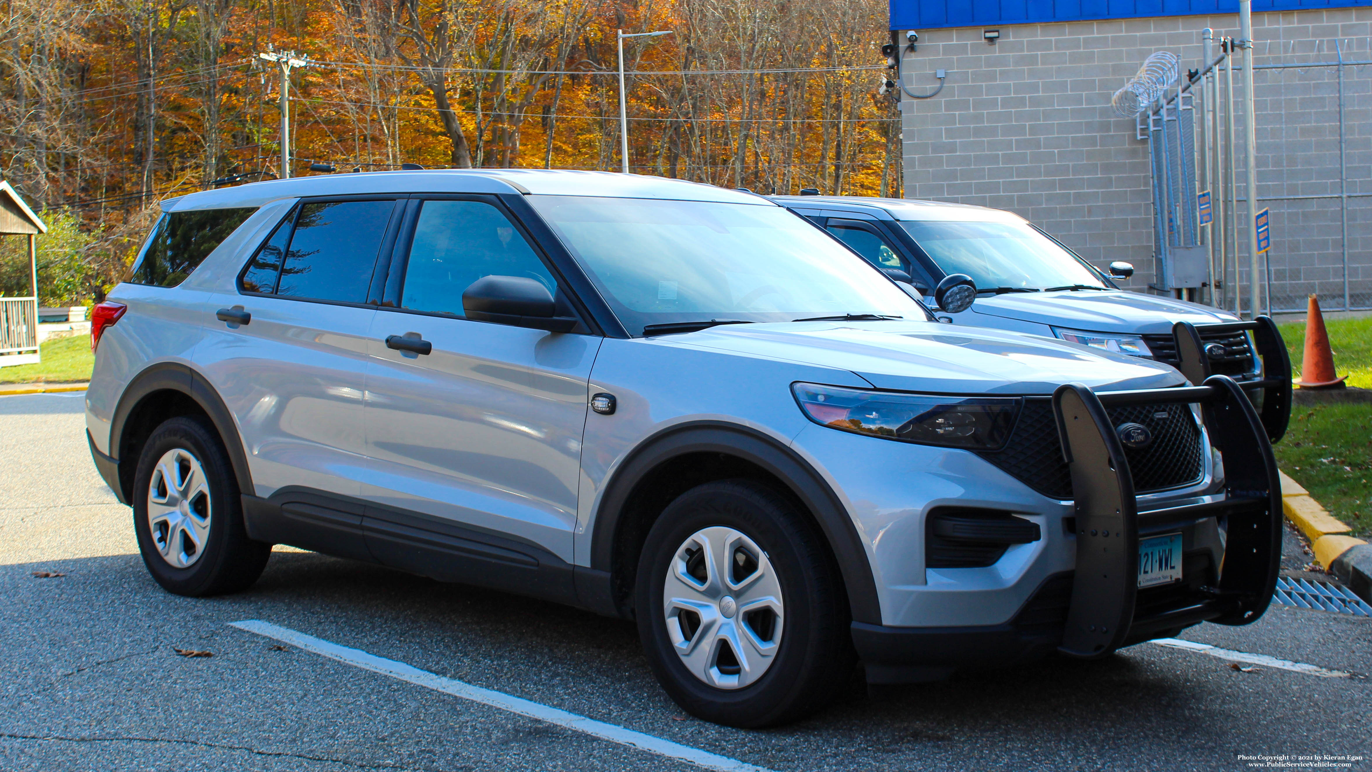 A photo  of Connecticut State Police
            Cruiser 121, a 2020 Ford Police Interceptor Utility             taken by Kieran Egan