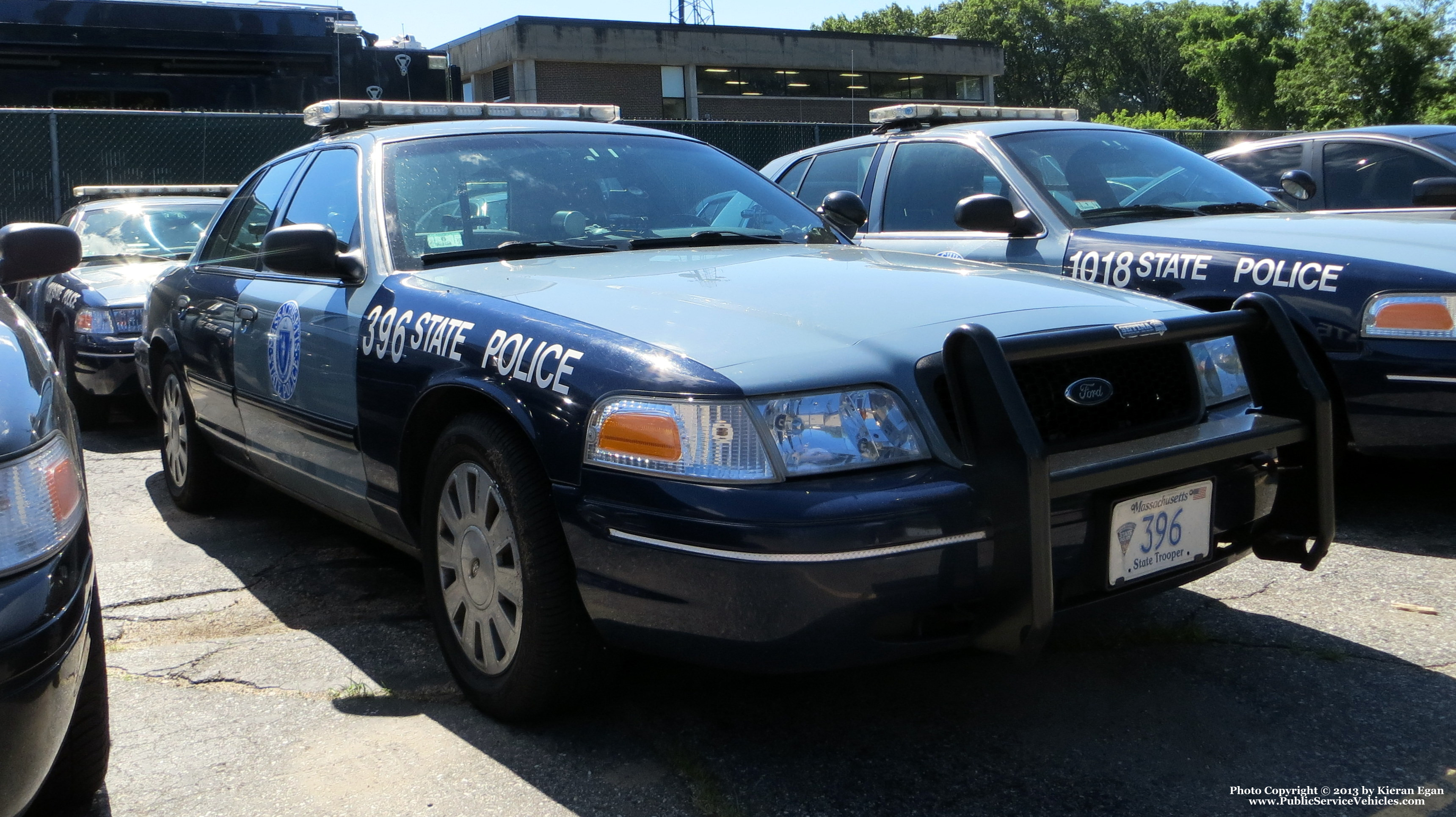 A photo  of Massachusetts State Police
            Cruiser 396, a 2009-2011 Ford Crown Victoria Police Interceptor             taken by Kieran Egan