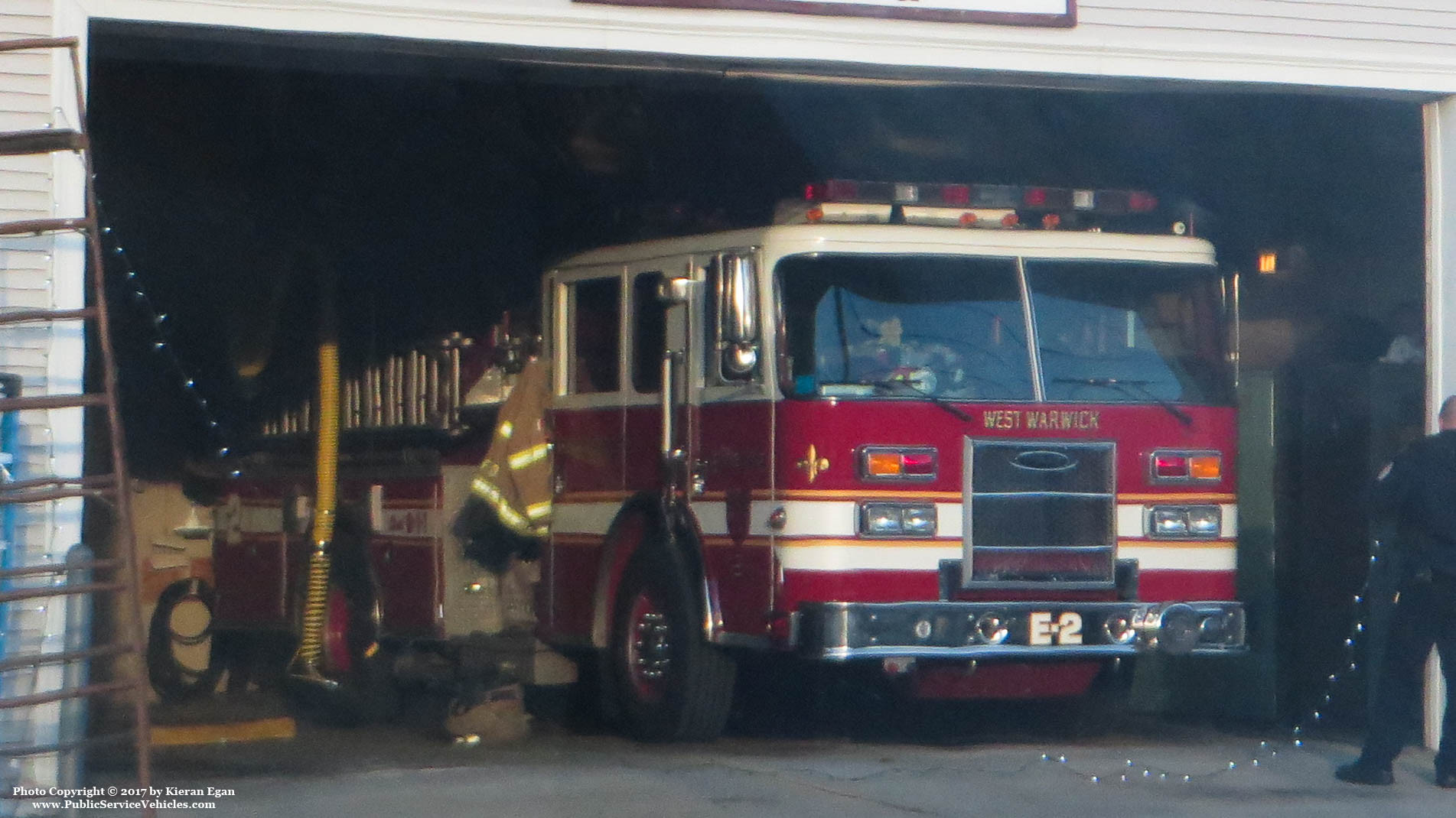 A photo  of West Warwick Fire
            Engine 2, a 2010 Pierce Saber Contender             taken by Kieran Egan