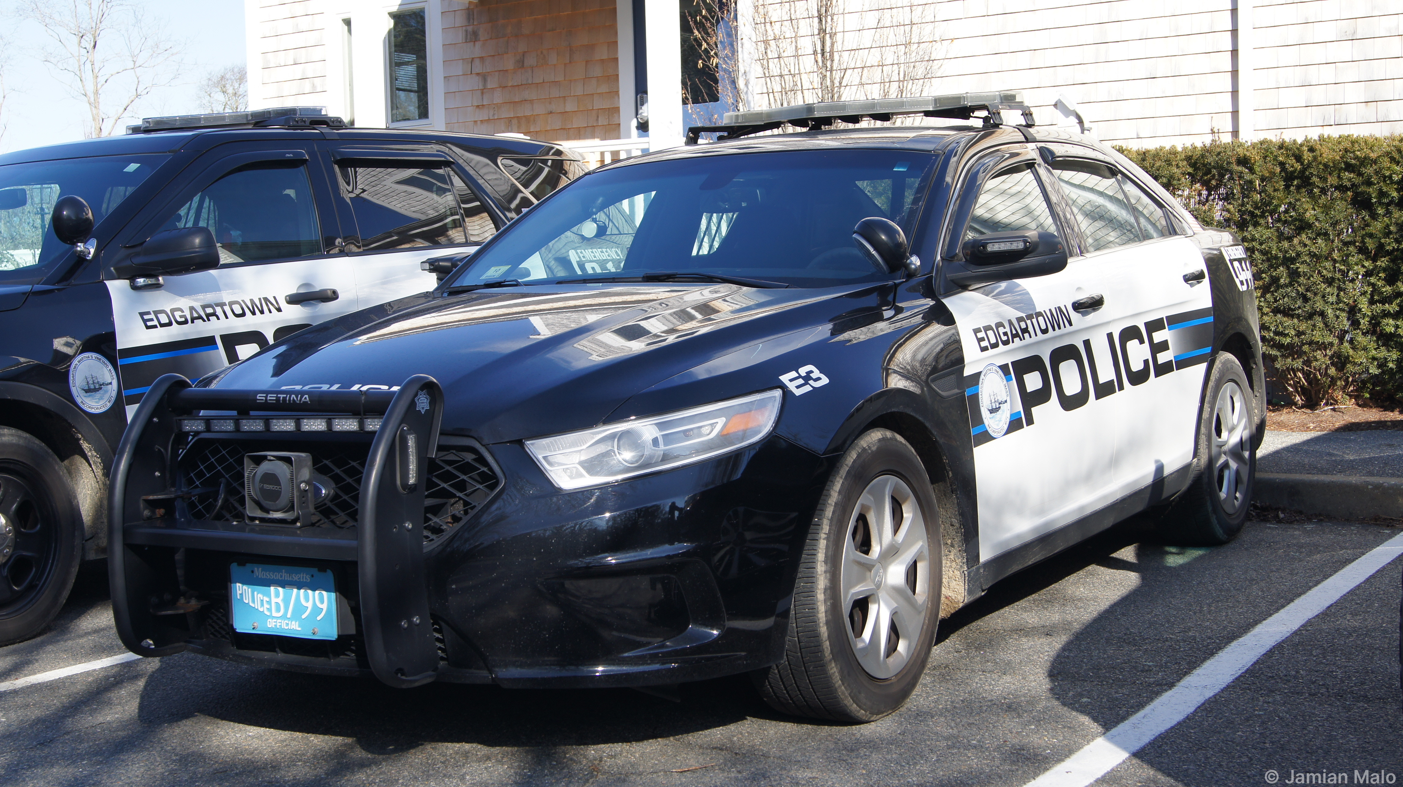 A photo  of Edgartown Police
            Cruiser E3, a 2013-2019 Ford Police Interceptor Sedan             taken by Jamian Malo