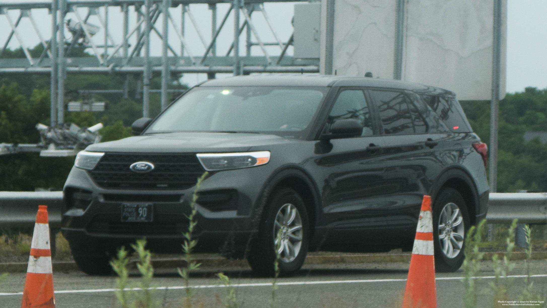 A photo  of Rhode Island State Police
            Cruiser 90, a 2020 Ford Explorer             taken by Kieran Egan