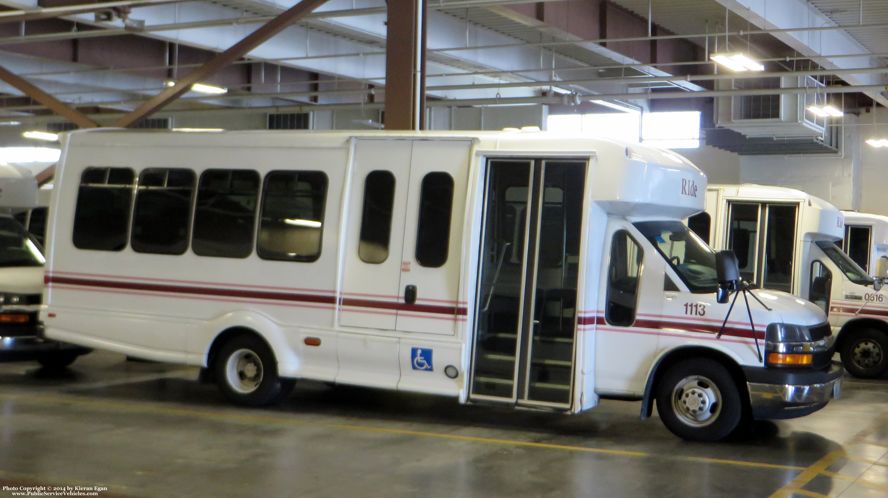 A photo  of Rhode Island Public Transit Authority
            Paratransit Bus 21113, a 2011 Chevrolet 4500 Bus             taken by Kieran Egan
