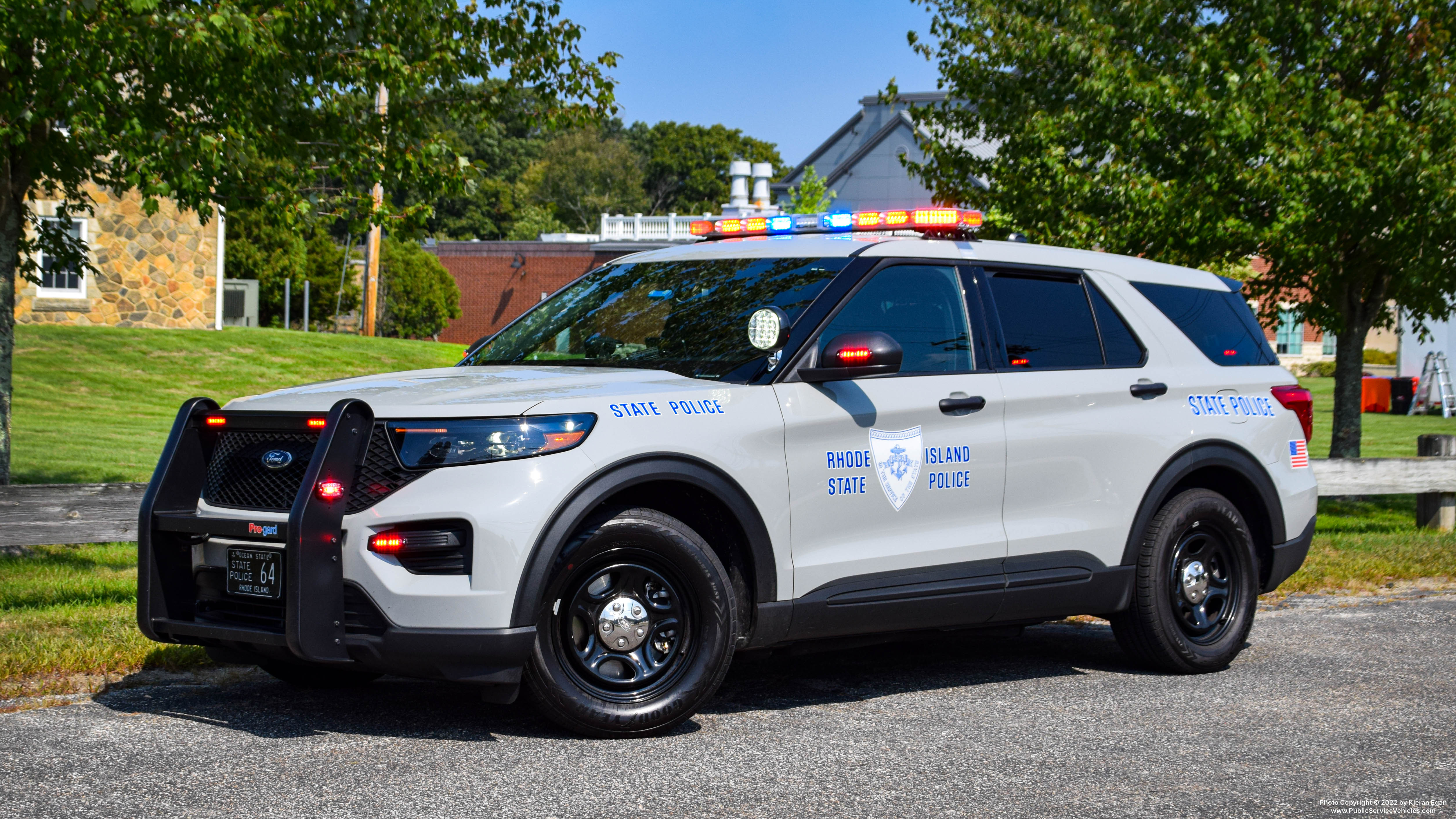 A photo  of Rhode Island State Police
            Cruiser 64, a 2022 Ford Police Interceptor Utility             taken by Kieran Egan