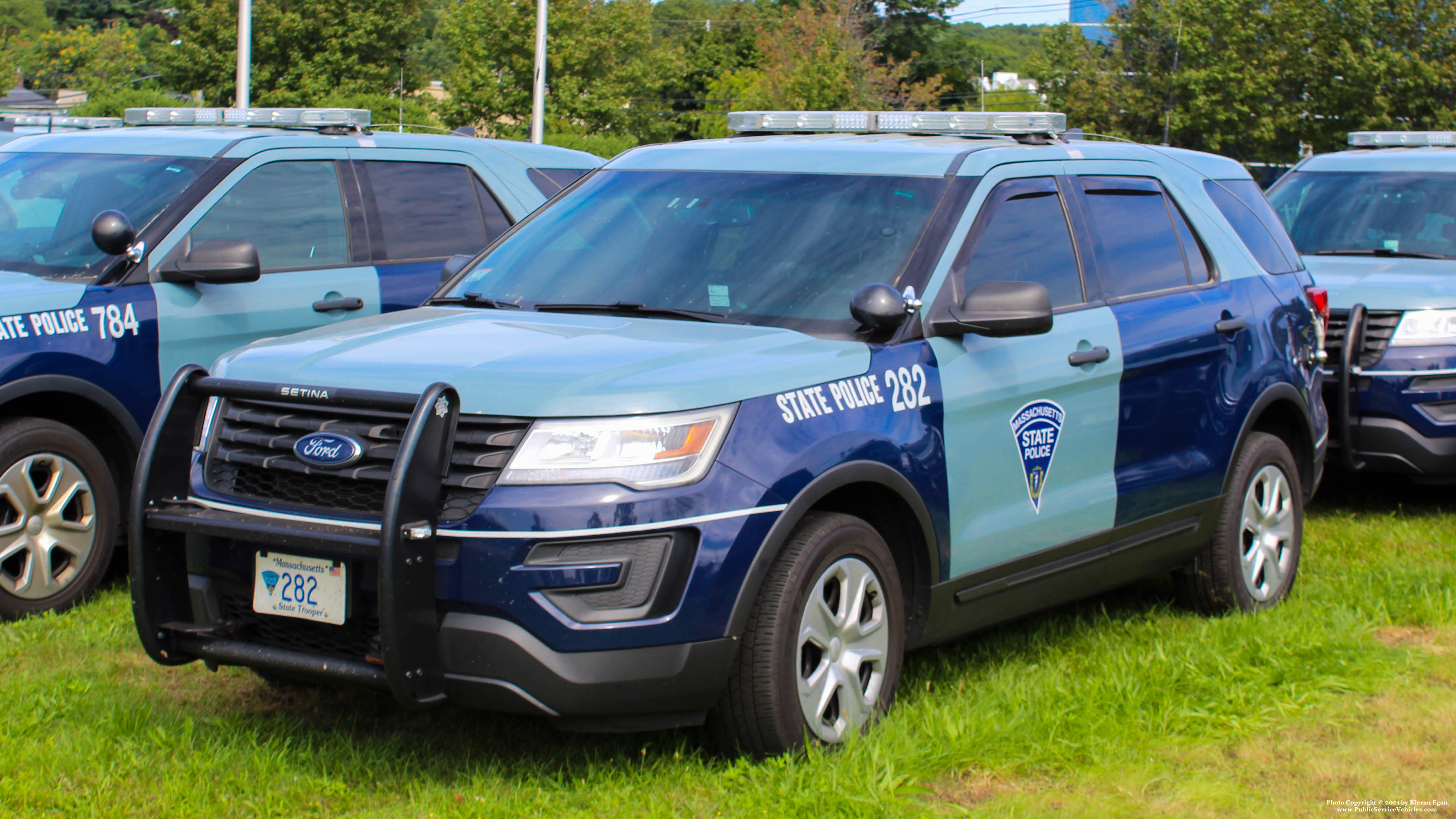 A photo  of Massachusetts State Police
            Cruiser 282, a 2018 Ford Police Interceptor Utility             taken by Kieran Egan