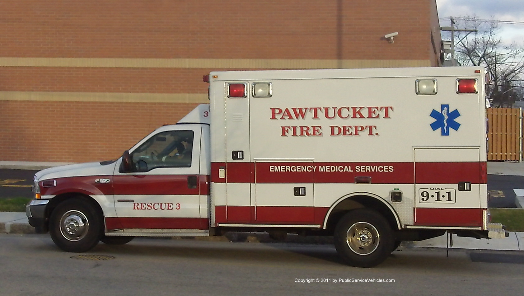 A photo  of Pawtucket Fire
            Rescue 3, a 1997 Ford F-350             taken by Kieran Egan