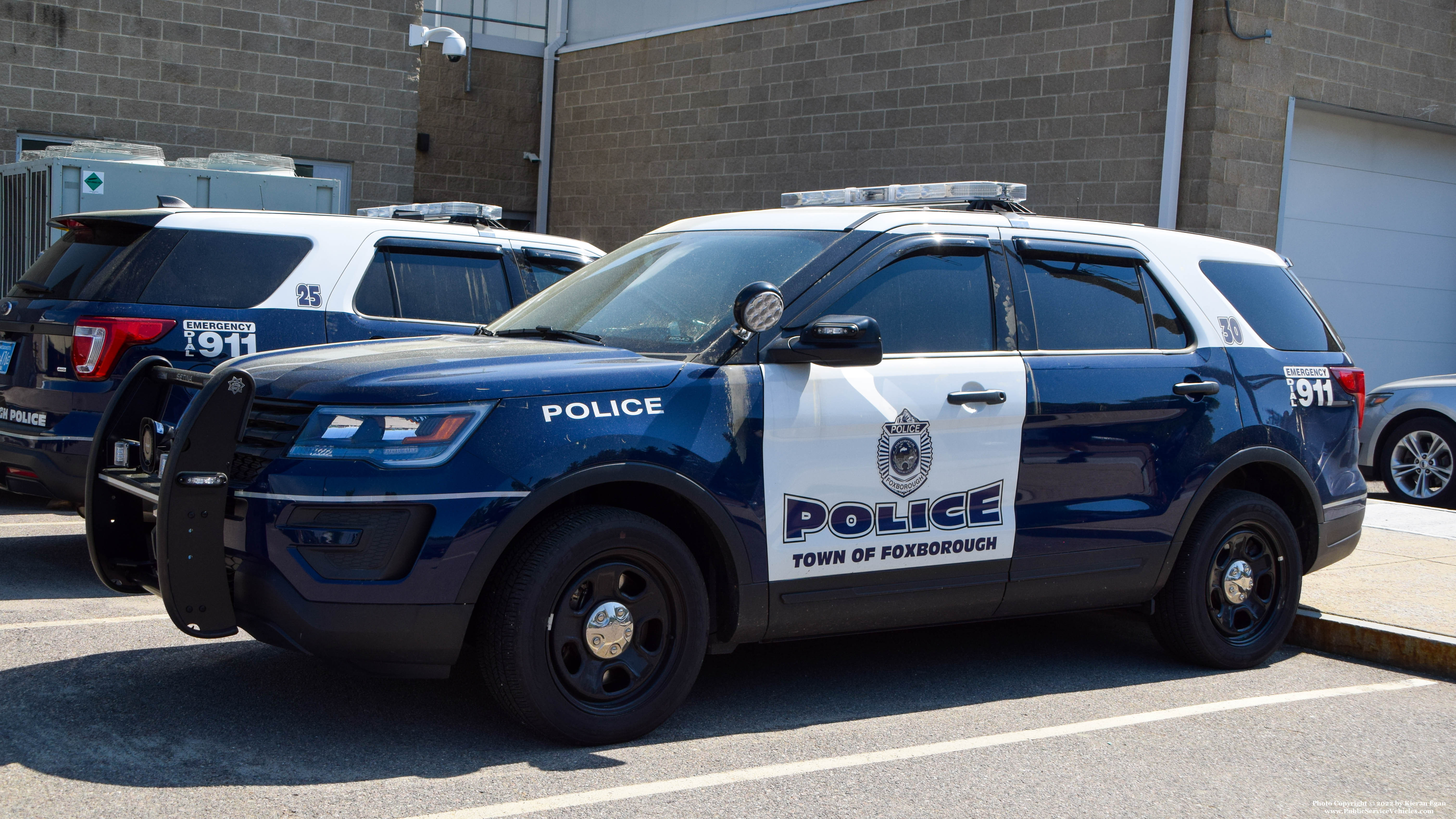 A photo  of Foxborough Police
            Cruiser 30, a 2019 Ford Police Interceptor Utility             taken by Kieran Egan