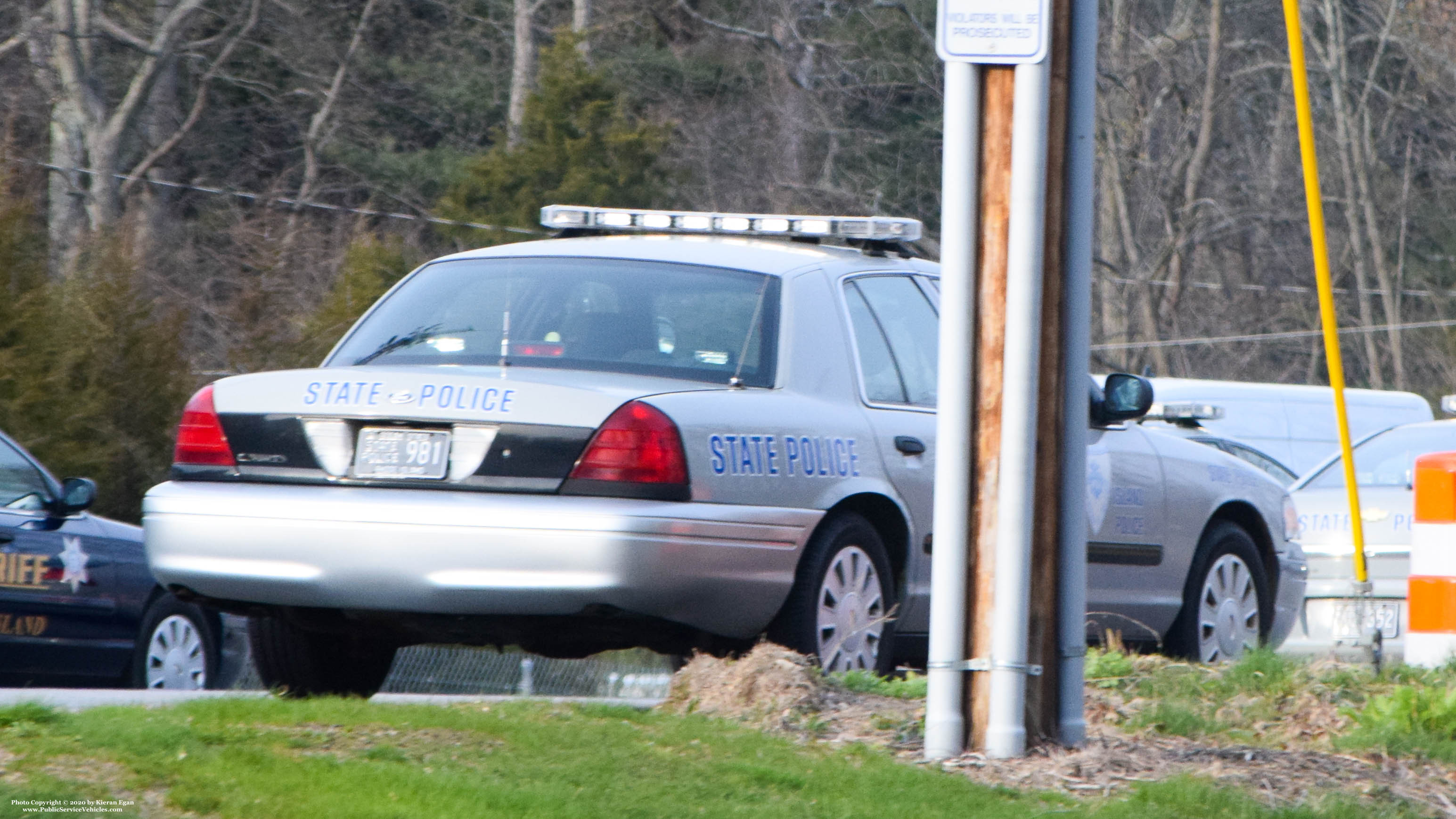 A photo  of Rhode Island State Police
            Cruiser 981, a 2006-2008 Ford Crown Victoria Police Interceptor             taken by Kieran Egan