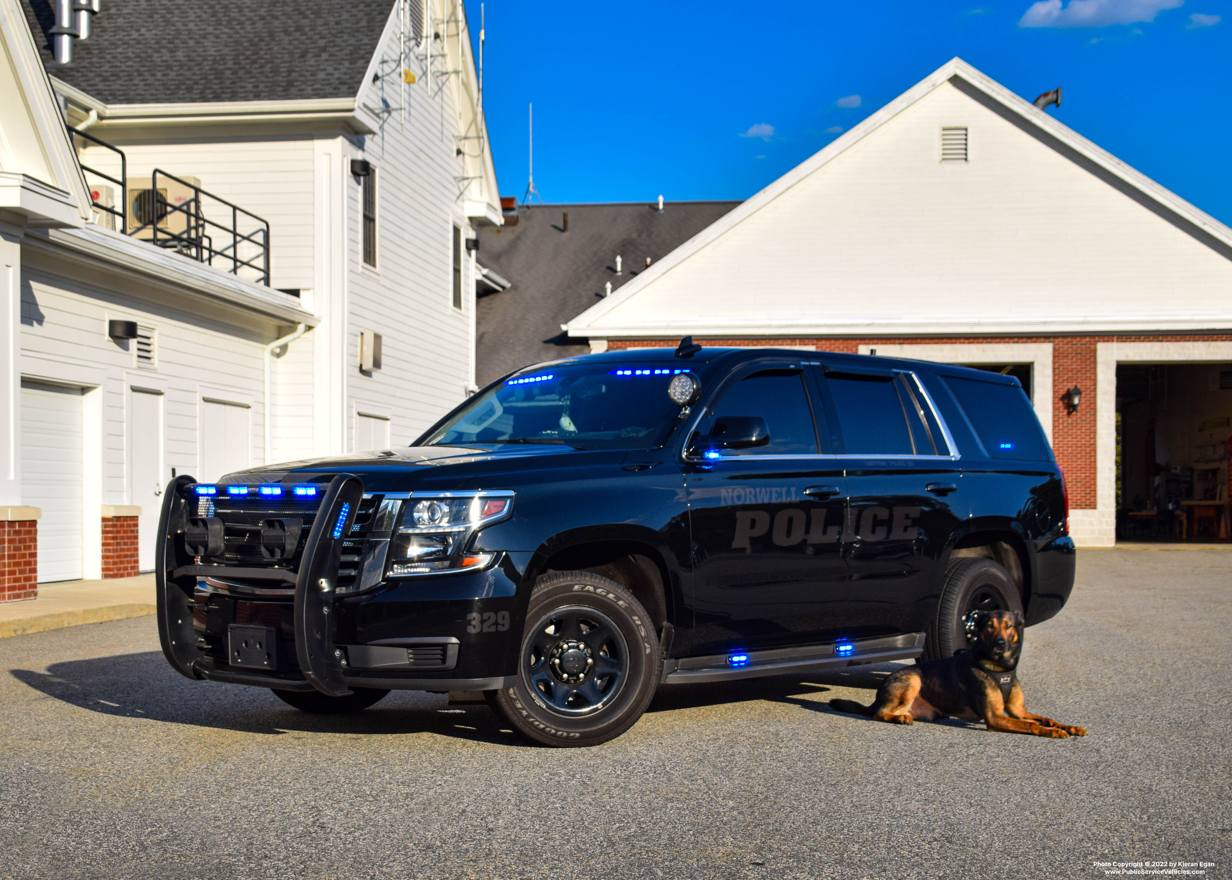 A photo  of Norwell Police
            Cruiser 329, a 2019 Chevrolet Tahoe             taken by Kieran Egan