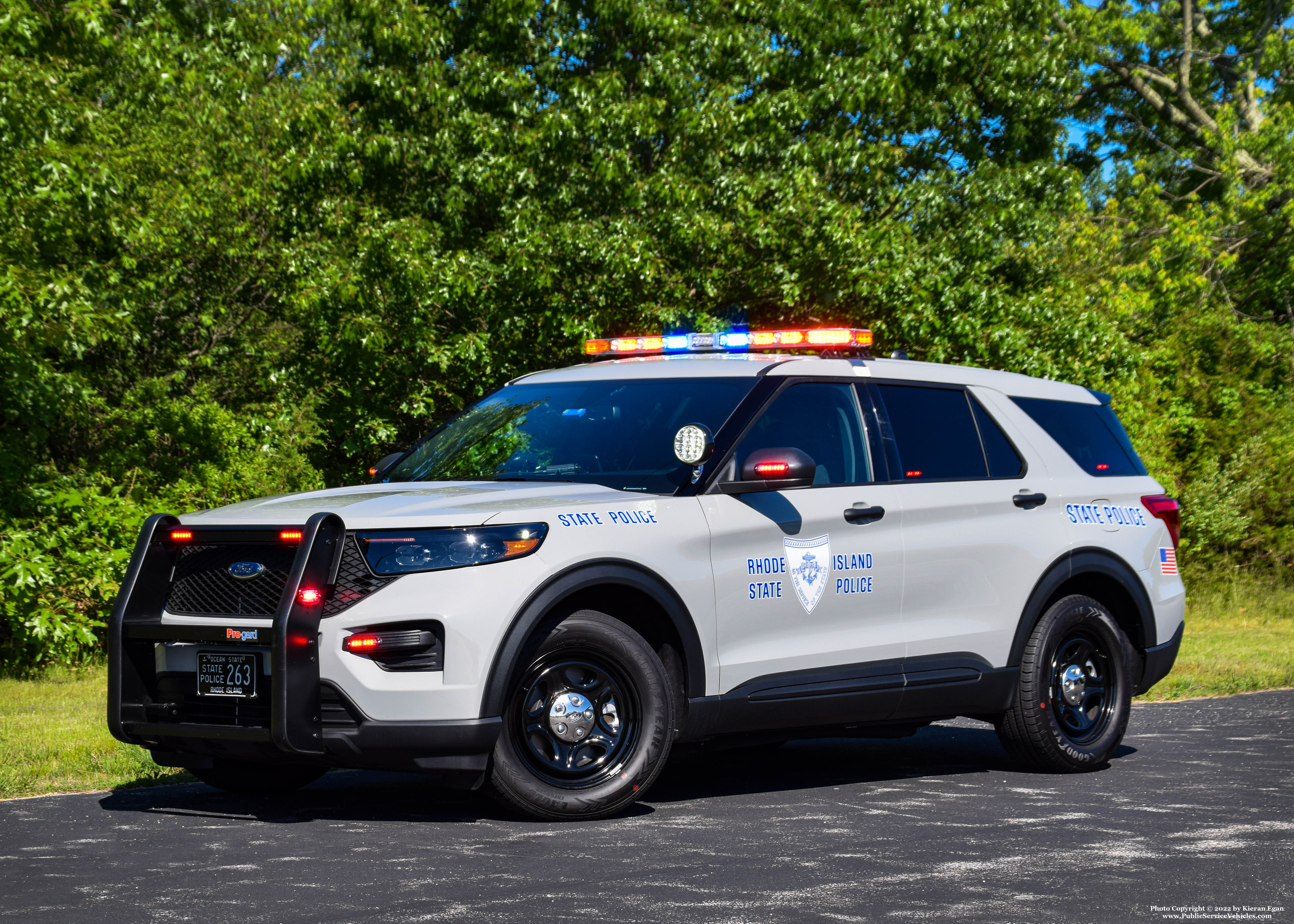 A photo  of Rhode Island State Police
            Cruiser 263, a 2022 Ford Police Interceptor Utility             taken by Kieran Egan