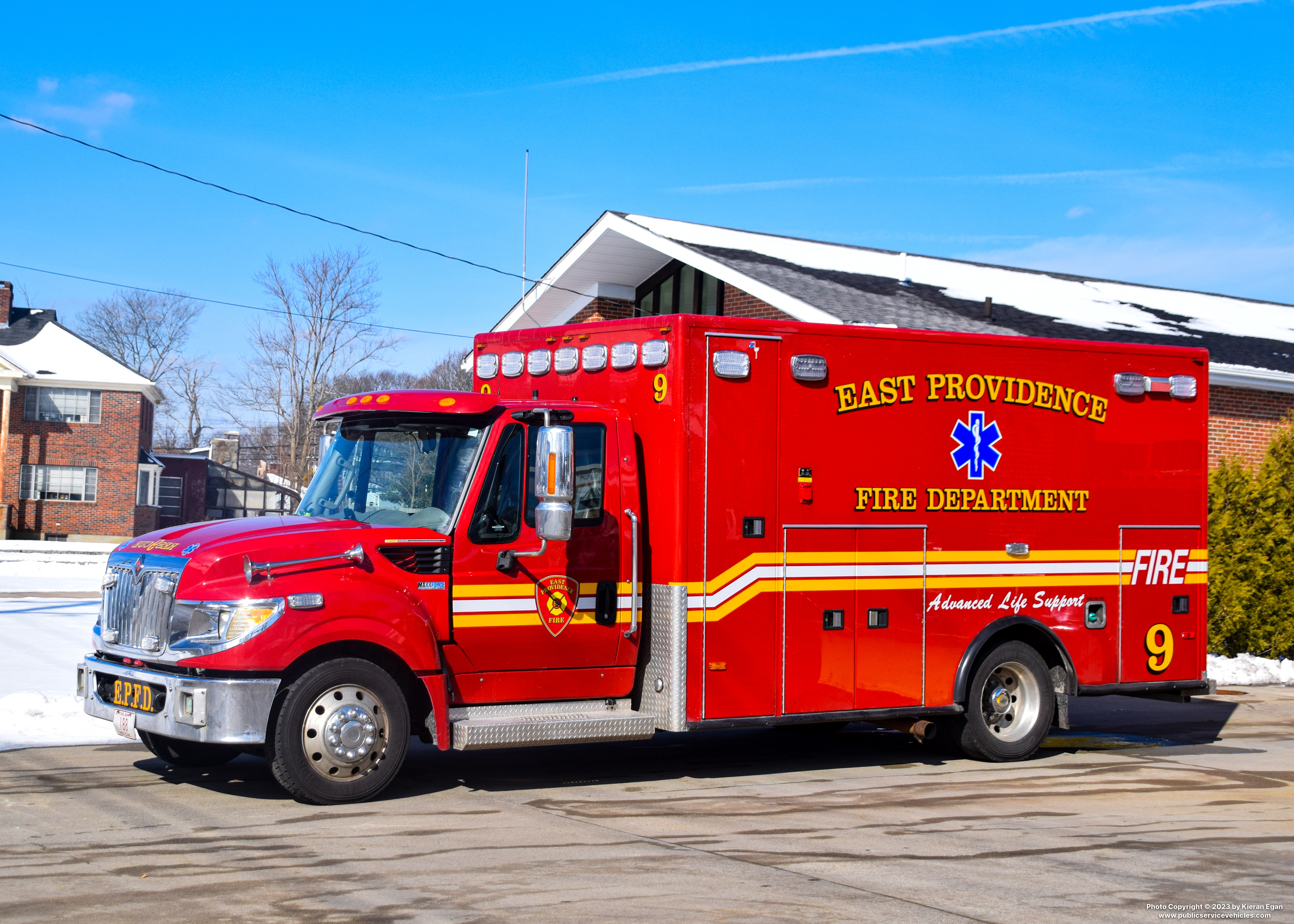 A photo  of East Providence Fire
            Rescue 9, a 2015 International TerraStar             taken by Kieran Egan